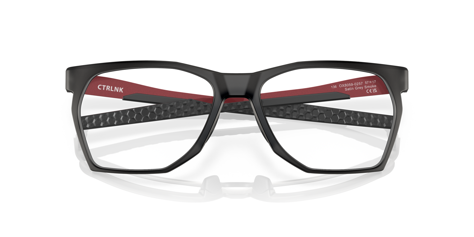 CTRLNK Satin Grey Smoke PlasticEyeglass Frames for Glasses Direct, Closed View