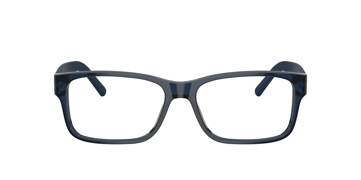 Polo Ralph Lauren Men's Shiny Transparent Blue Rectangle Acetate Eyeglasses Online - Full Rim - Ph2117 - Image 1