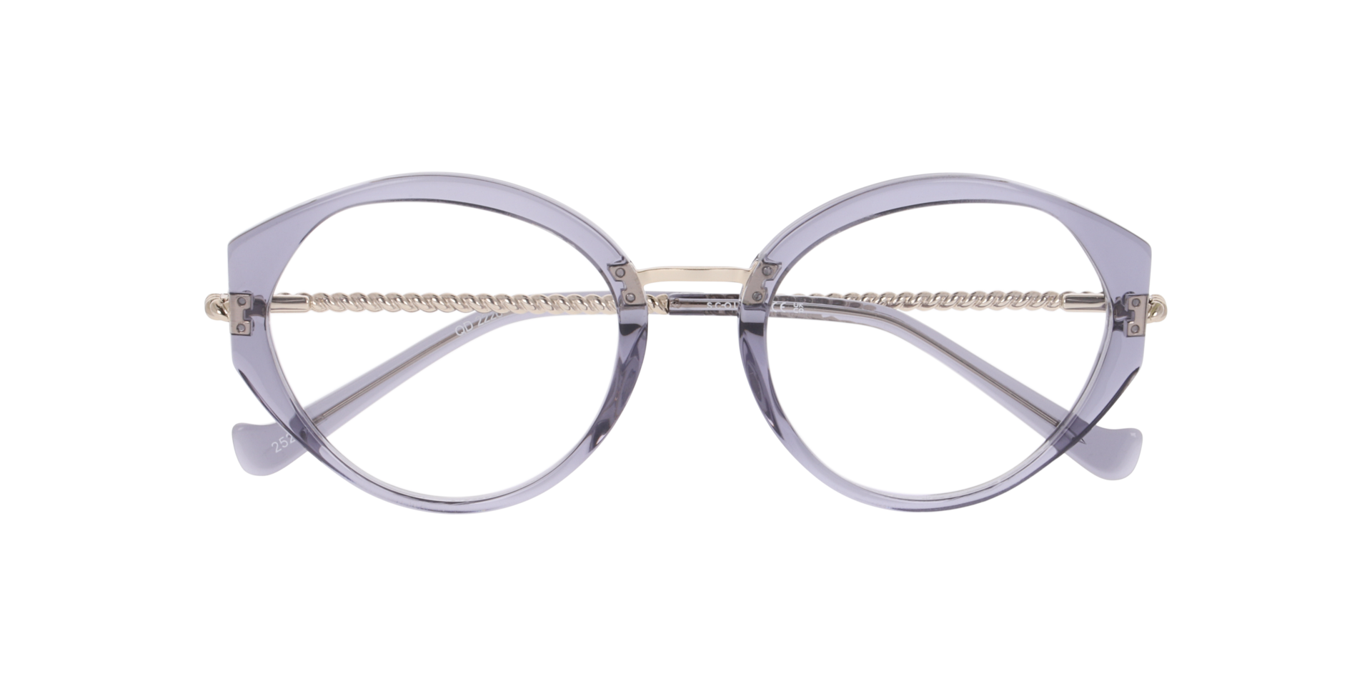Nyla Crystal Grey AcetateEyeglass Frames for Glasses Direct, Closed View