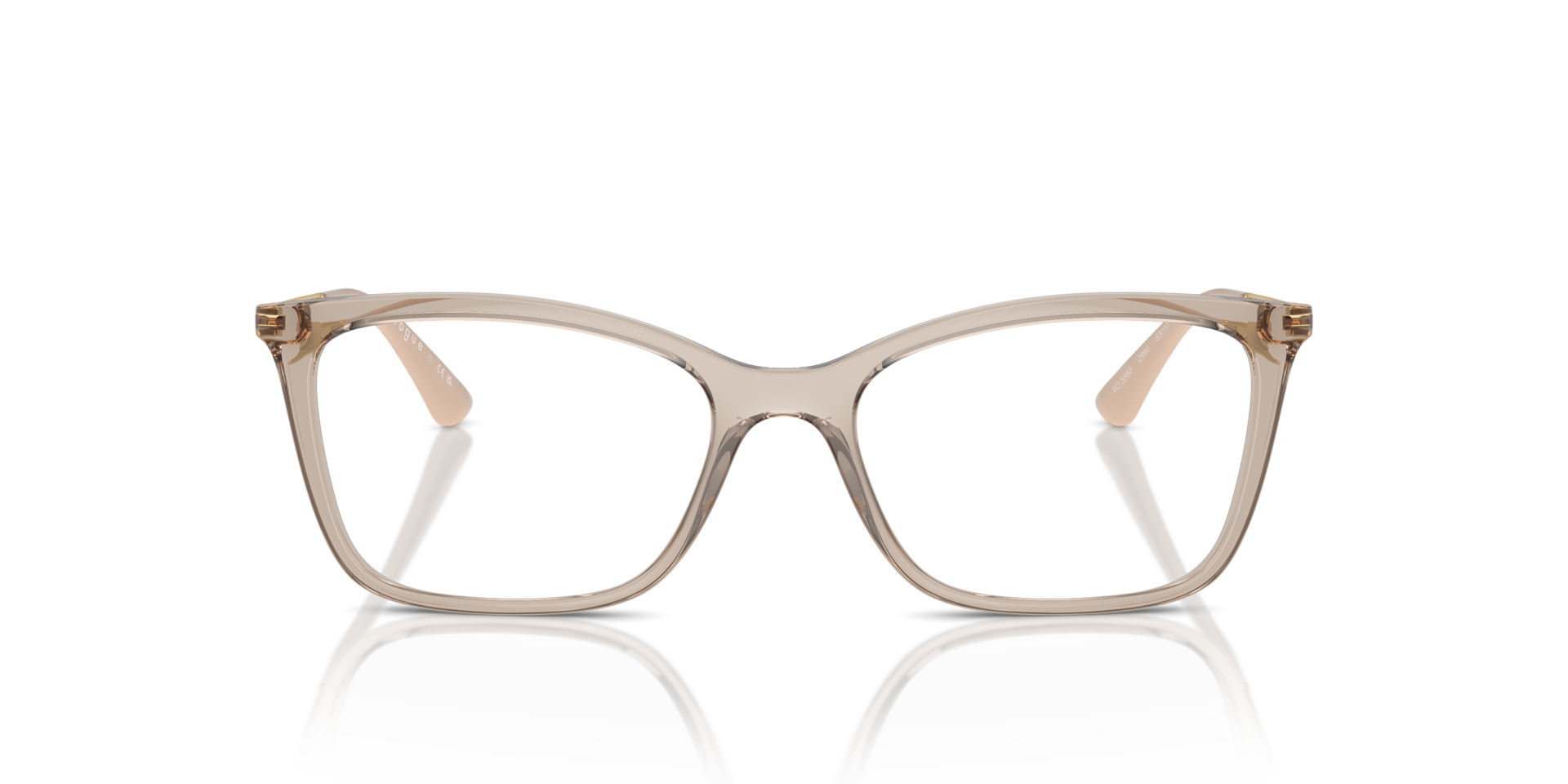 VO5563 Transparent Caramel PlasticEyeglass Frames for Glasses Direct, Front View
