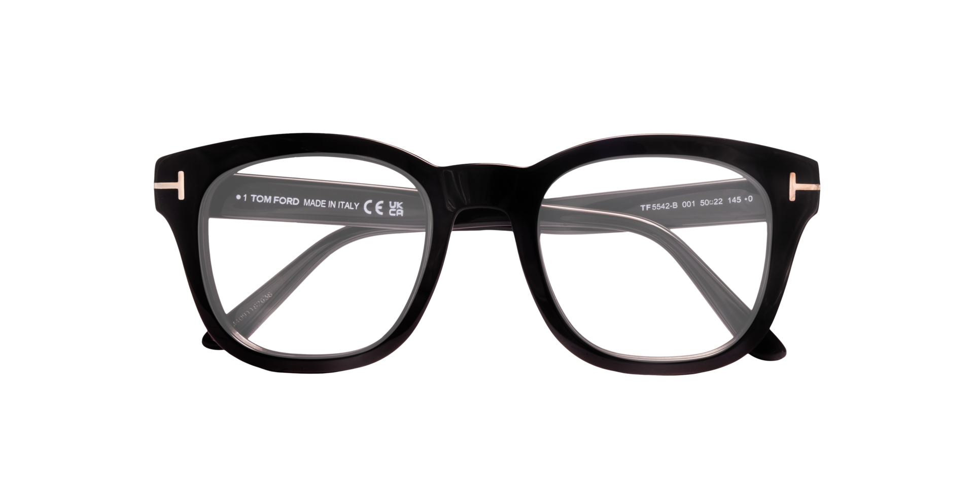 FT5542-B Black Shiny AcetateEyeglass Frames for Glasses Direct, Closed View