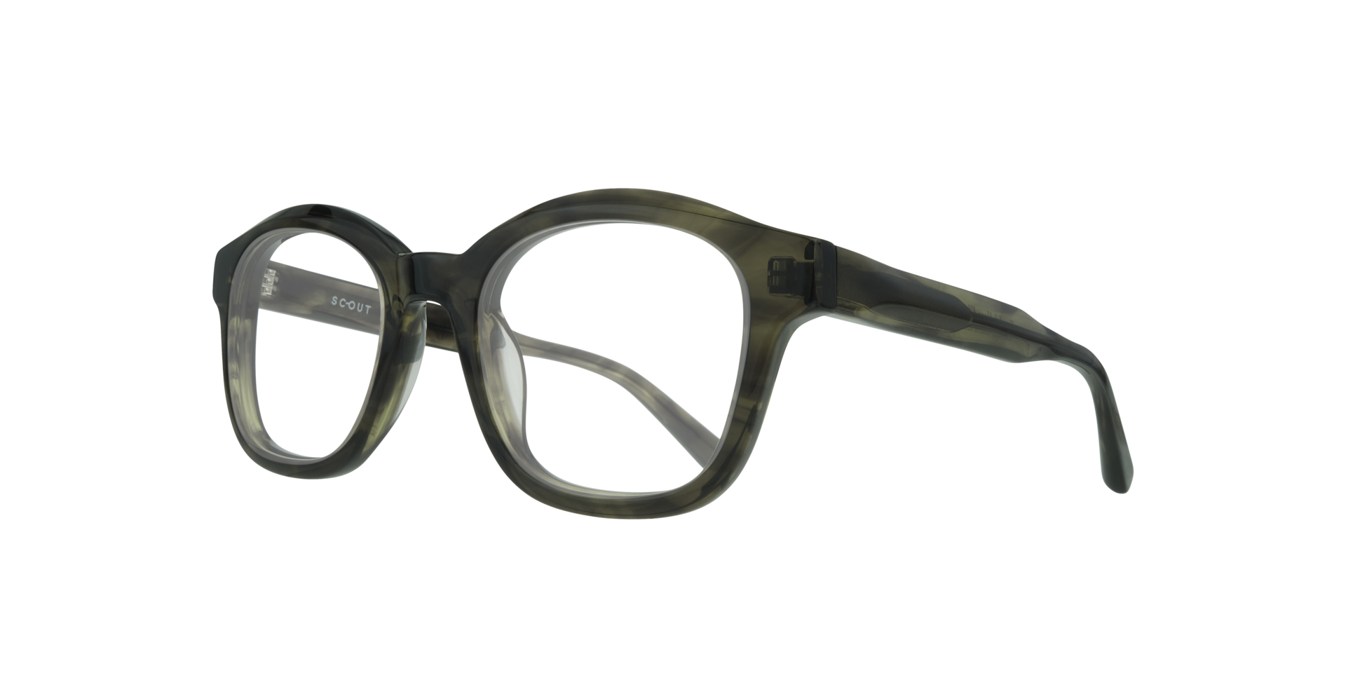 Kendal Horn Khaki Green AcetateEyeglass Frames for Glasses Direct, Angle View