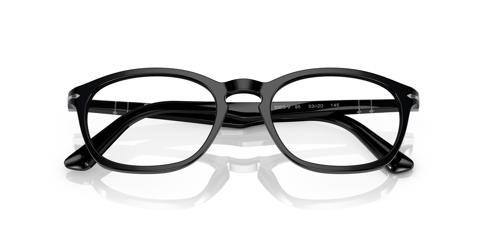 PO3303V Black AcetateEyeglass Frames for Glasses Direct, Closed View