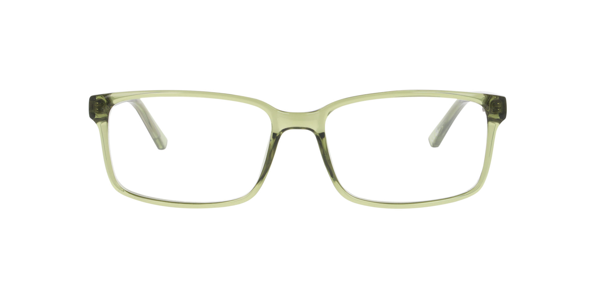 Kabir Transparent Green PlasticEyeglass Frames for Glasses Direct, Front View
