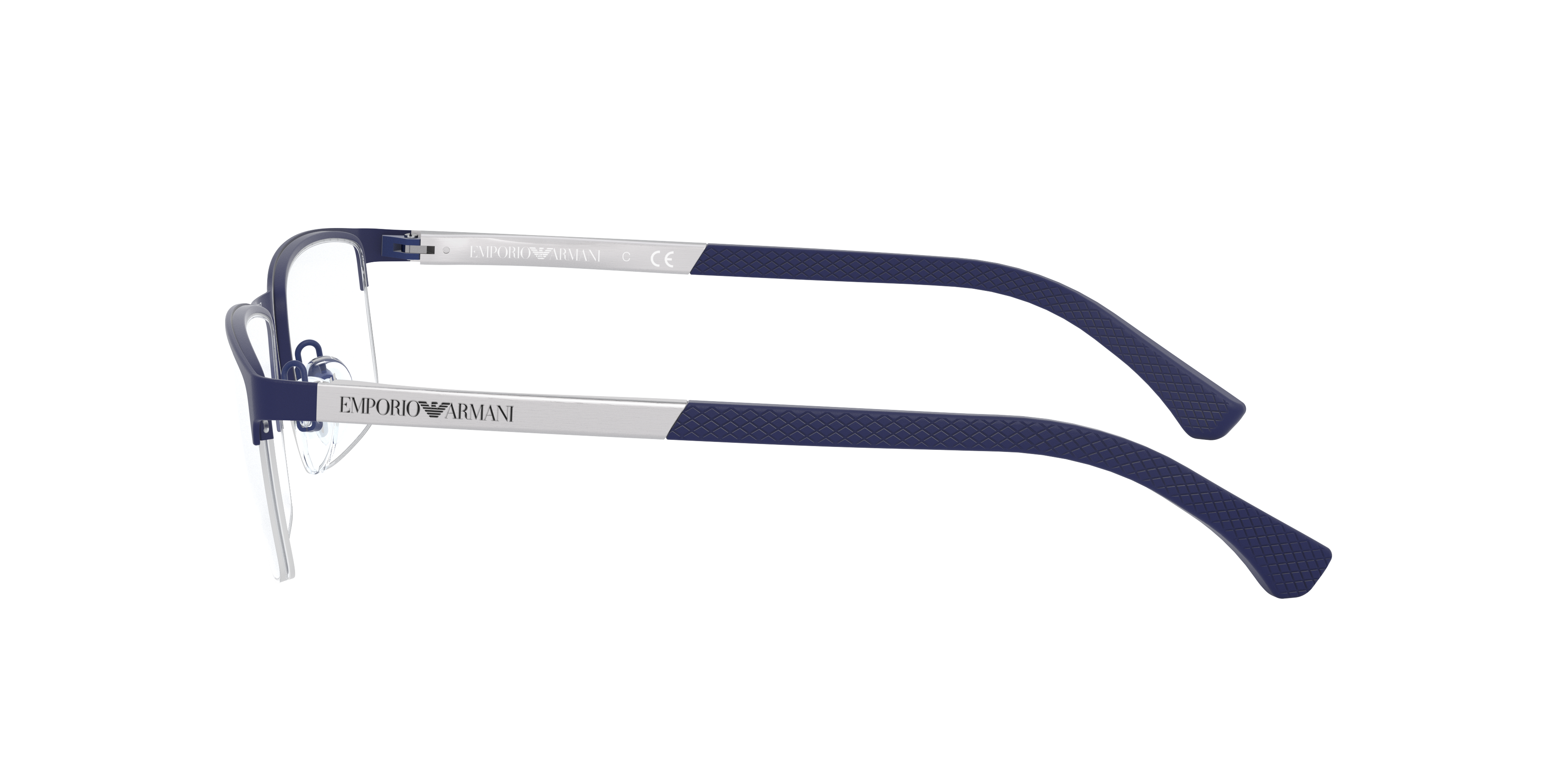 EA1041 Rubber Blue MetalEyeglass Frames for Glasses Direct, Side View