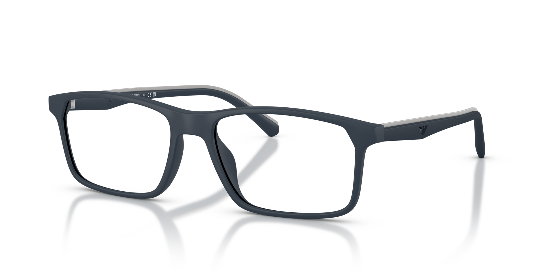 EA3266U Matte Blue PlasticEyeglass Frames for Glasses Direct, Angle View