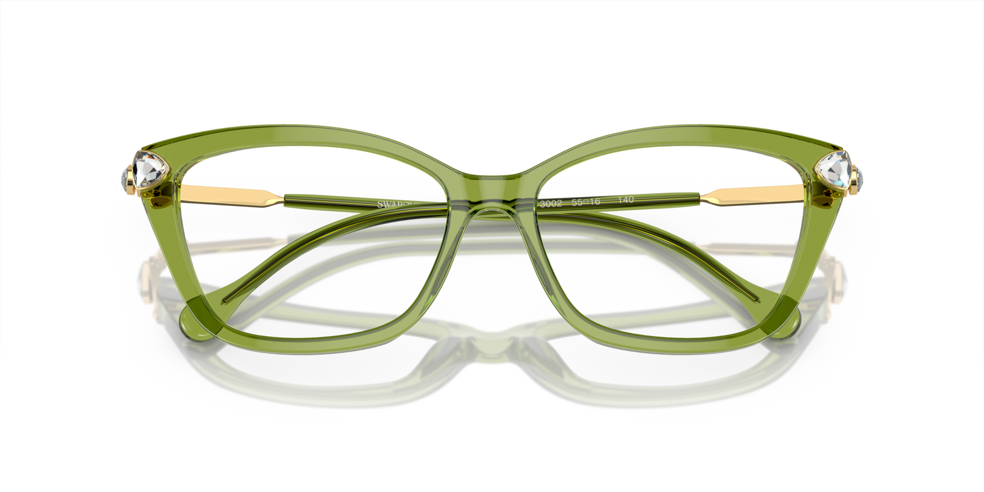 SK2011 Transparent Green AcetateEyeglass Frames for Glasses Direct, Closed View