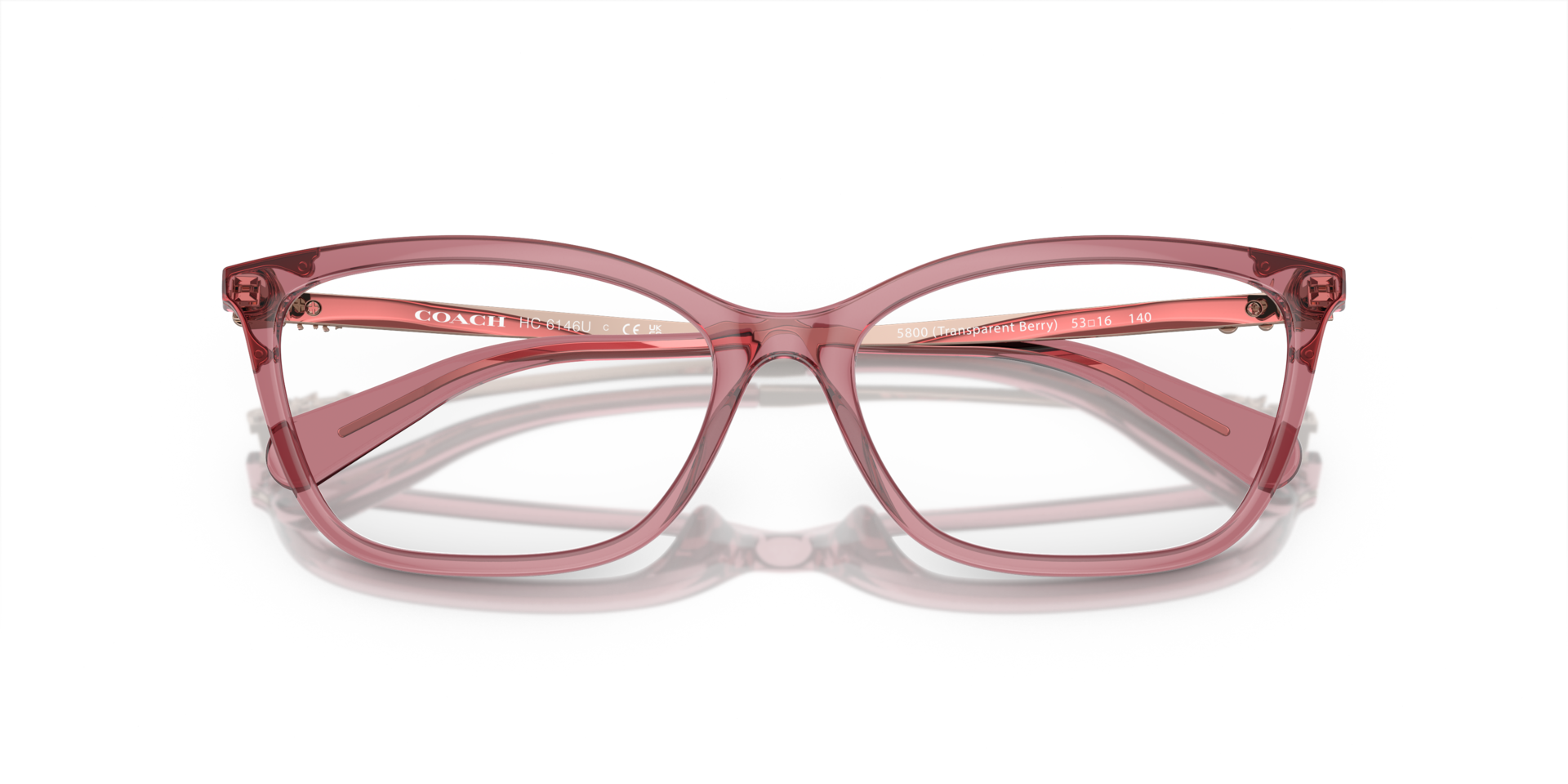 HC6146U Transparent Berry PlasticEyeglass Frames for Glasses Direct, Closed View