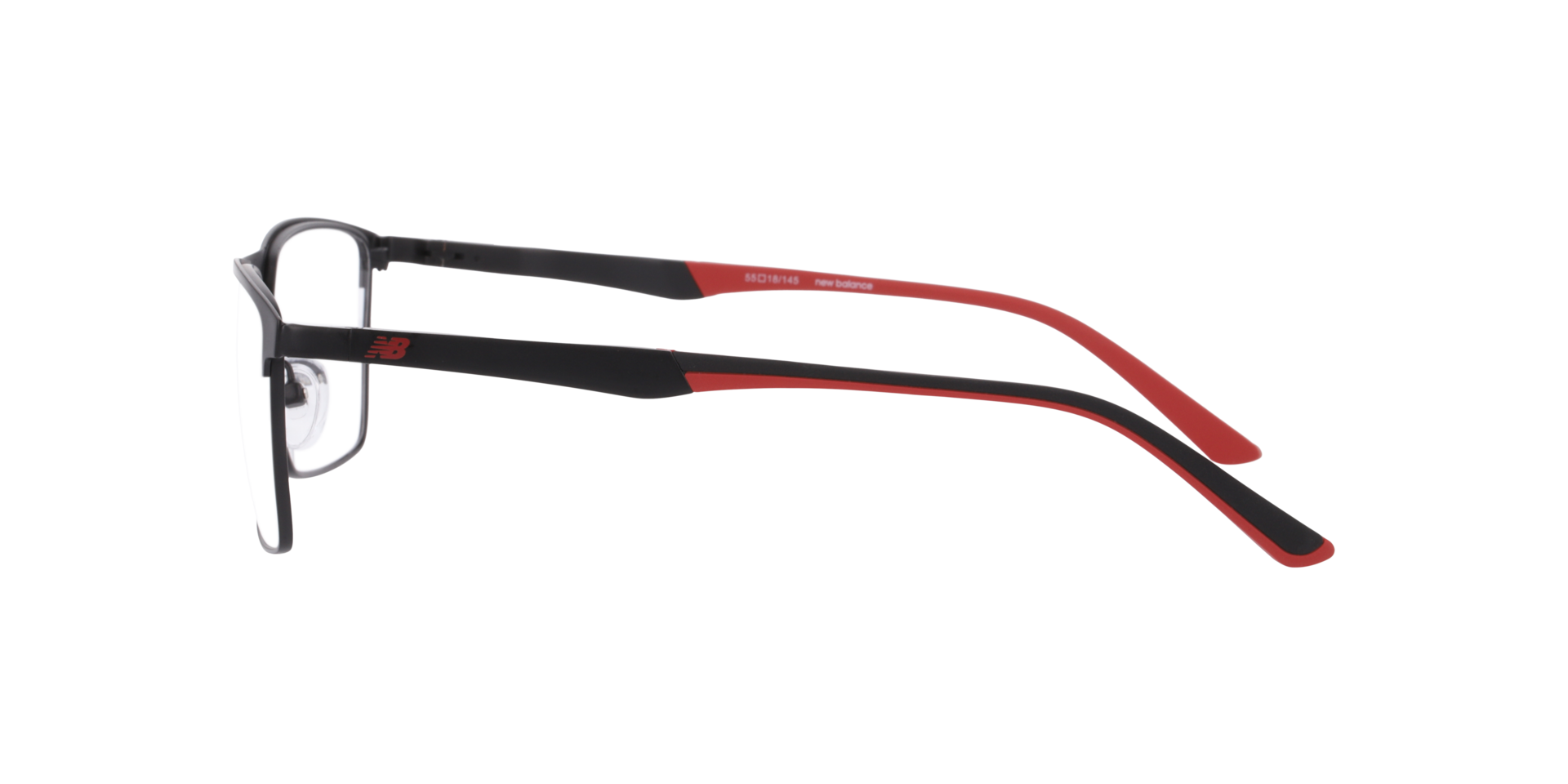 Nb4191 Black Red MetalEyeglass Frames for Glasses Direct, Side View