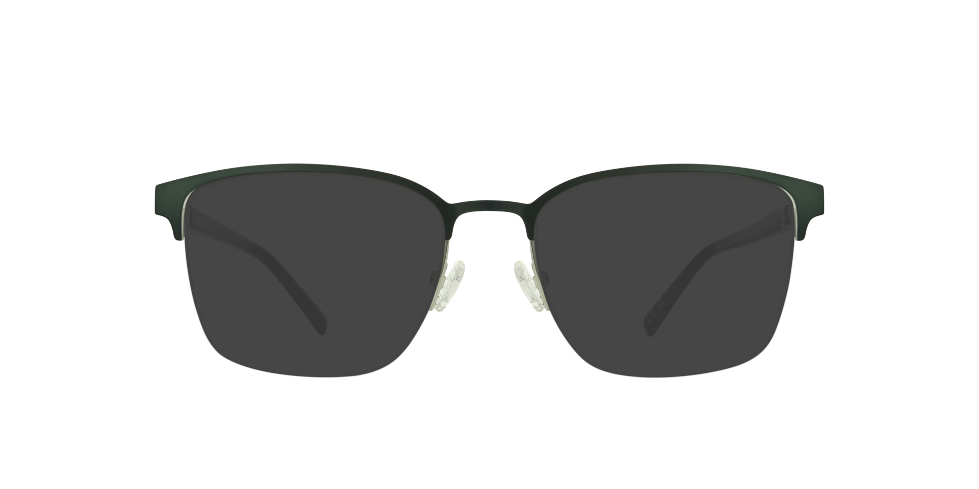 Kevin Matte Green & Shiny Silver MetalEyeglass Frames for Glasses Direct, with Tinted Lenses
