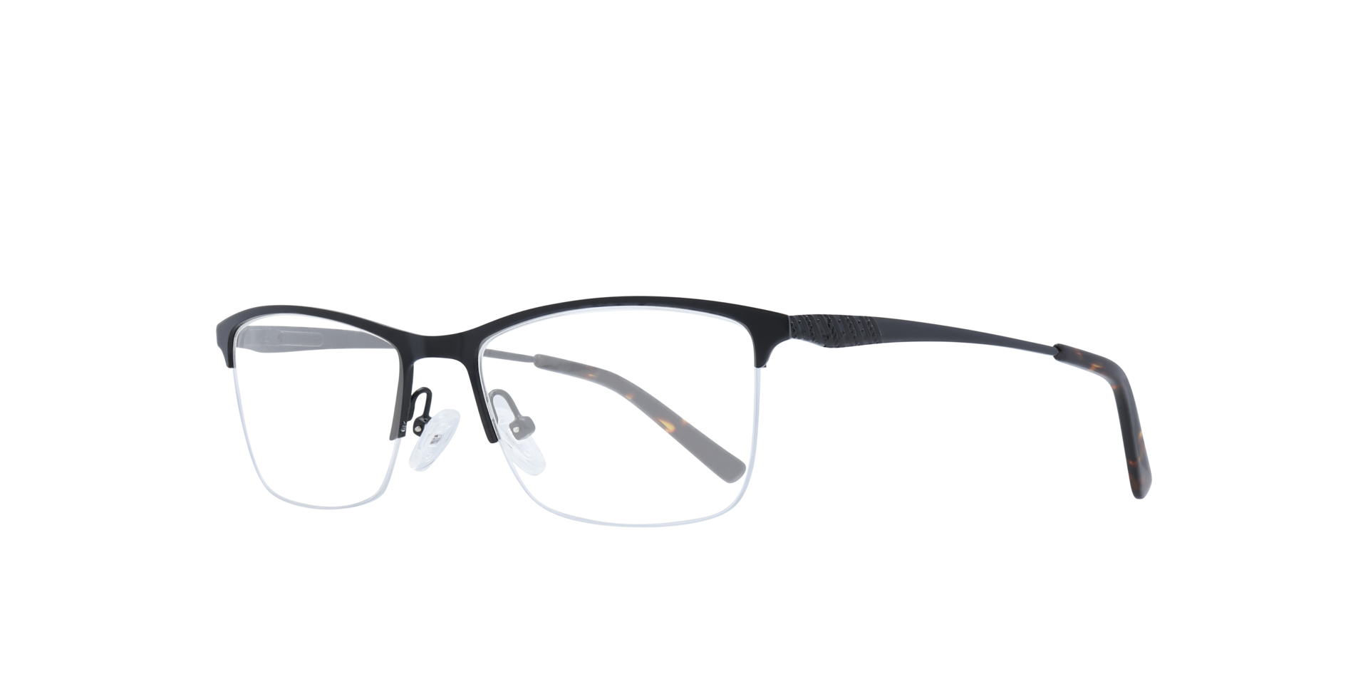 Elise Matte Black MetalEyeglass Frames for Glasses Direct, Angle View
