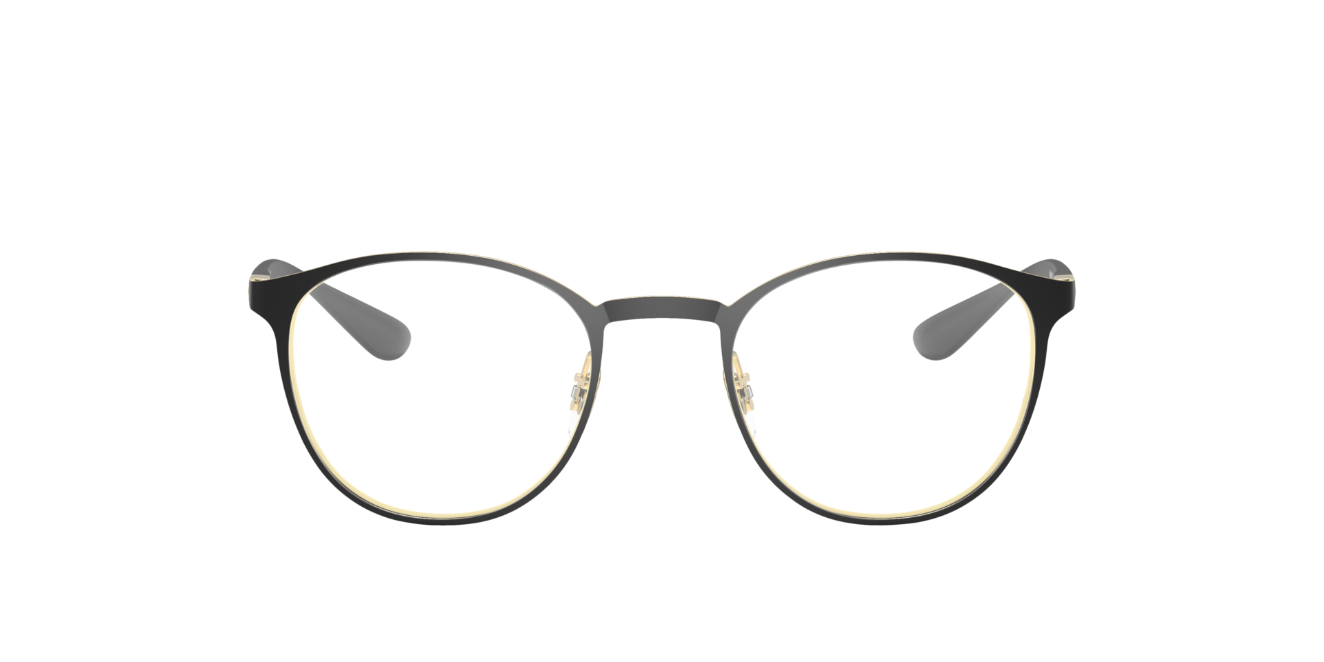RB6355 Black On Gold MetalEyeglass Frames for Glasses Direct, Front View