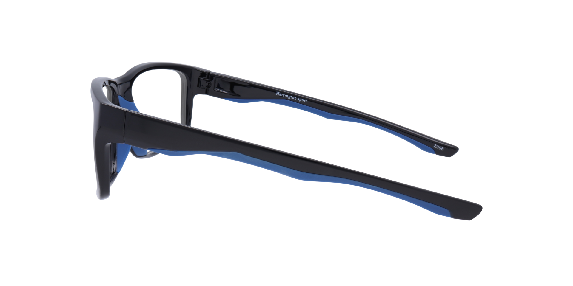 Beat Shiny Black & Blue AcetateEyeglass Frames for Glasses Direct, Side View
