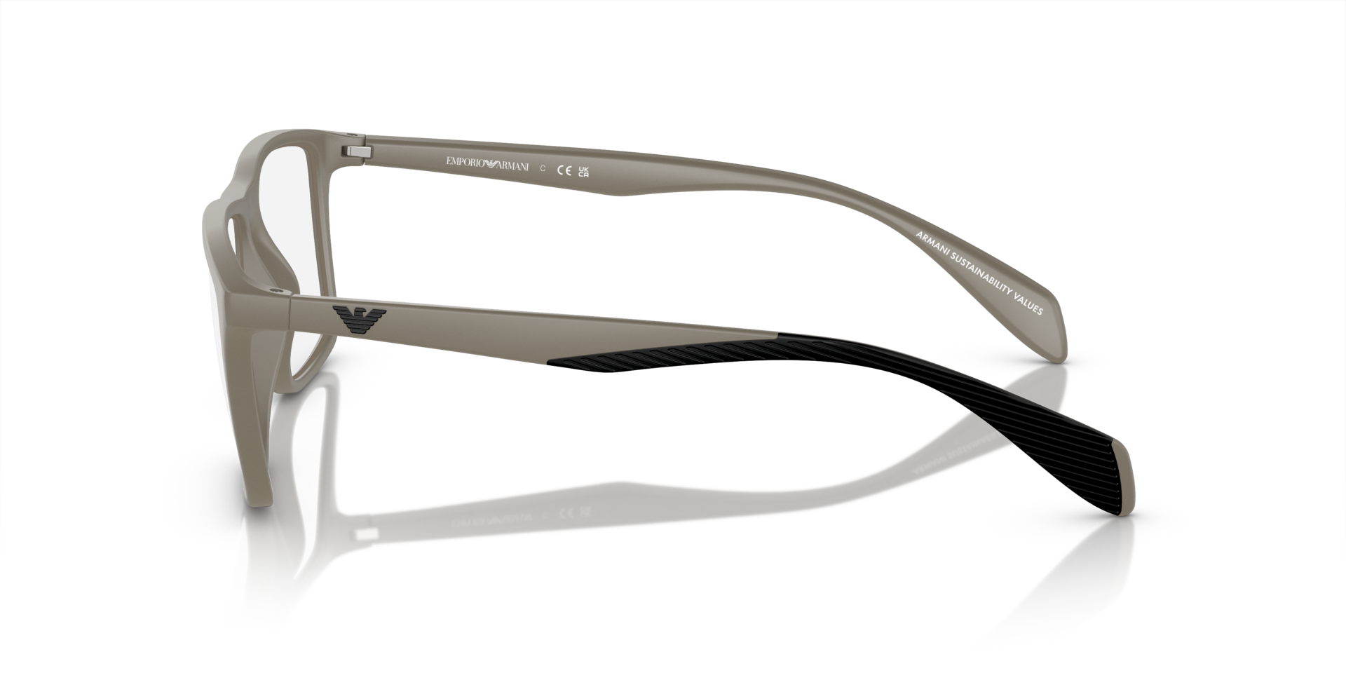 EA3230 Matte Mud PlasticEyeglass Frames for Glasses Direct, Side View