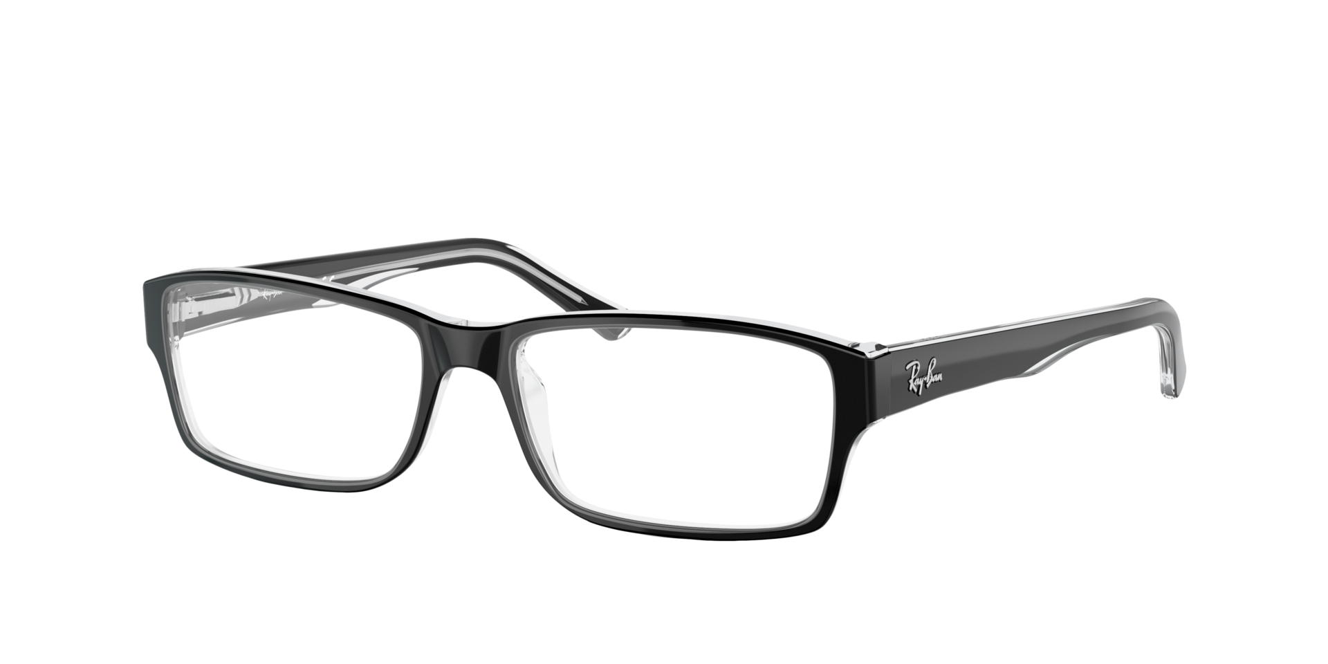 RB5169 Black On Transparent AcetateEyeglass Frames for Glasses Direct, Angle View