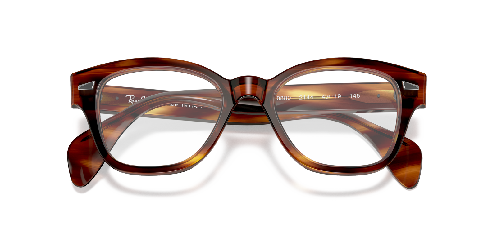 RB0880 OPTICS Striped Havana AcetateEyeglass Frames for Glasses Direct, Closed View