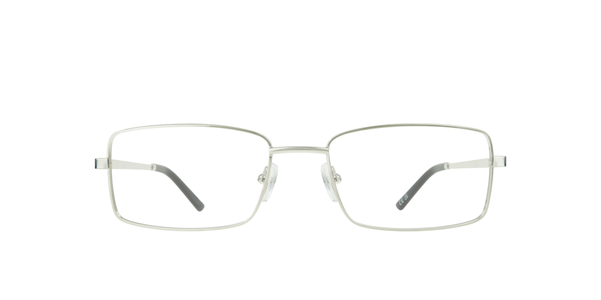 Shiny Silver rectangle Metal eyeglasses Online - Full Rim - Kai