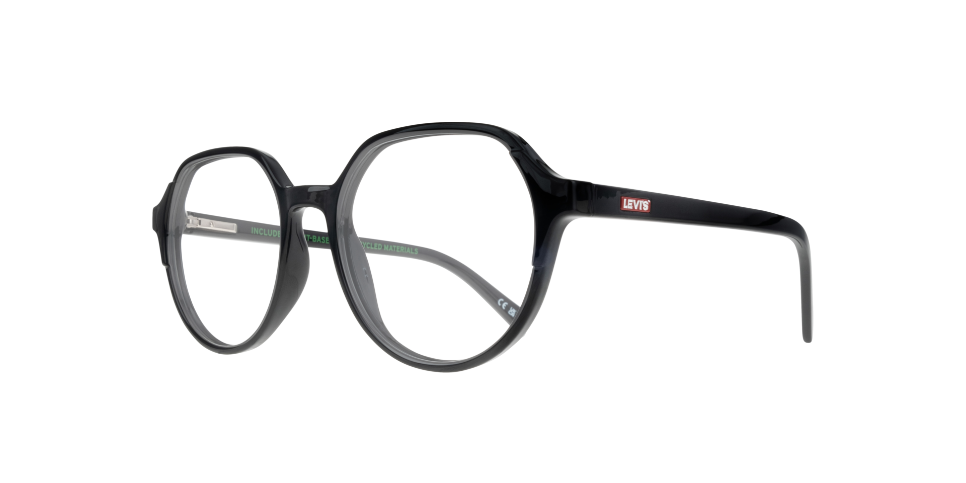 LV 1055 Black PlasticEyeglass Frames for Glasses Direct, Angle View