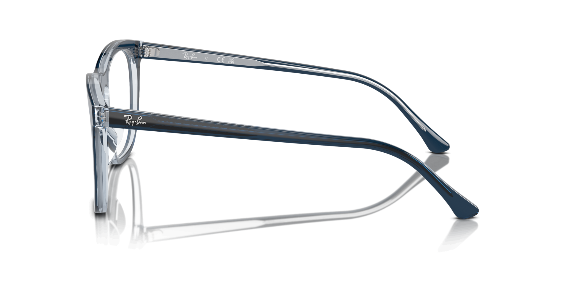 RB2210V Blue On Transparent Blue AcetateEyeglass Frames for Glasses Direct, Side View