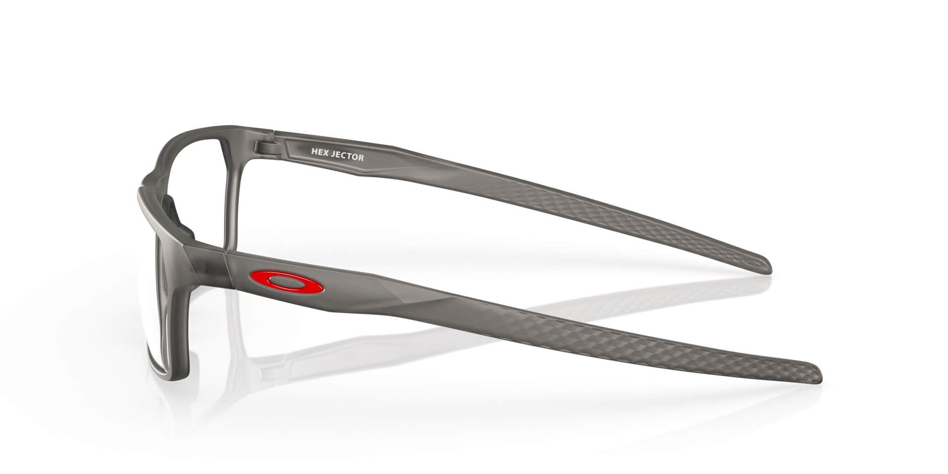 Hex Jector Satin Grey Smoke PlasticEyeglass Frames for Glasses Direct, Side View