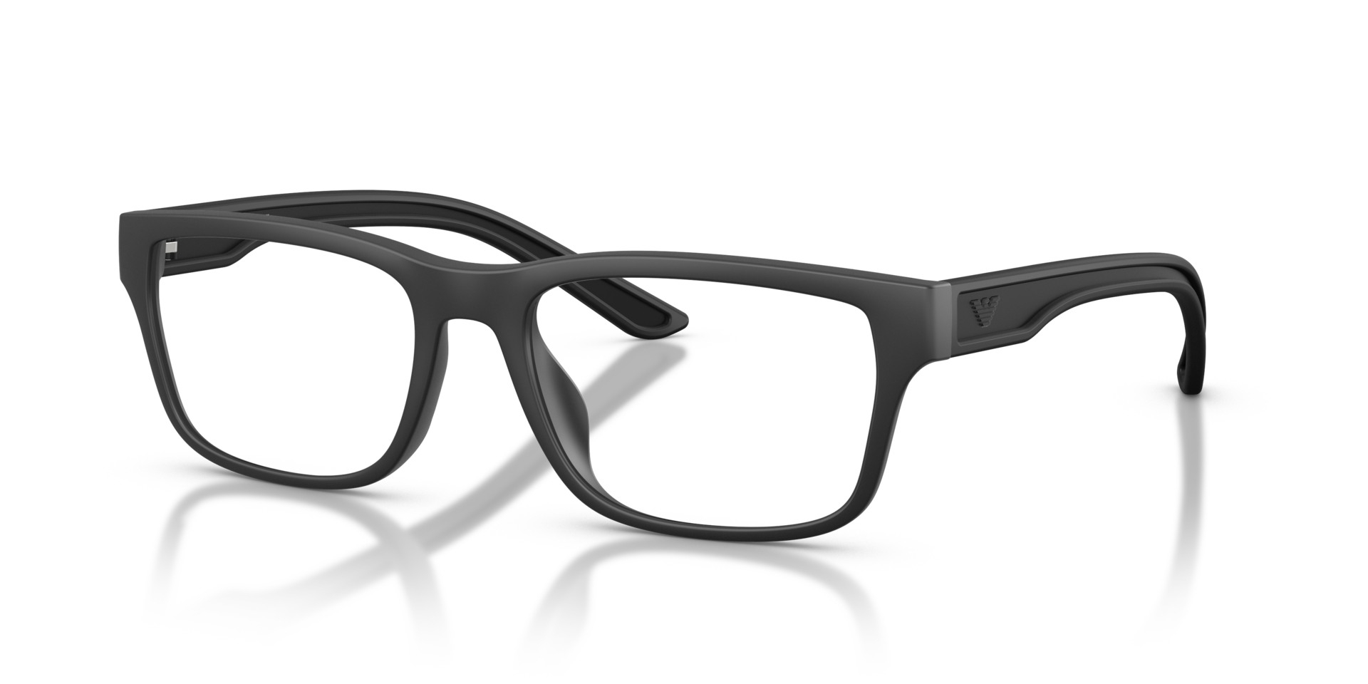 EA3276U Rubberized Matte Black PlasticEyeglass Frames for Glasses Direct, Angle View