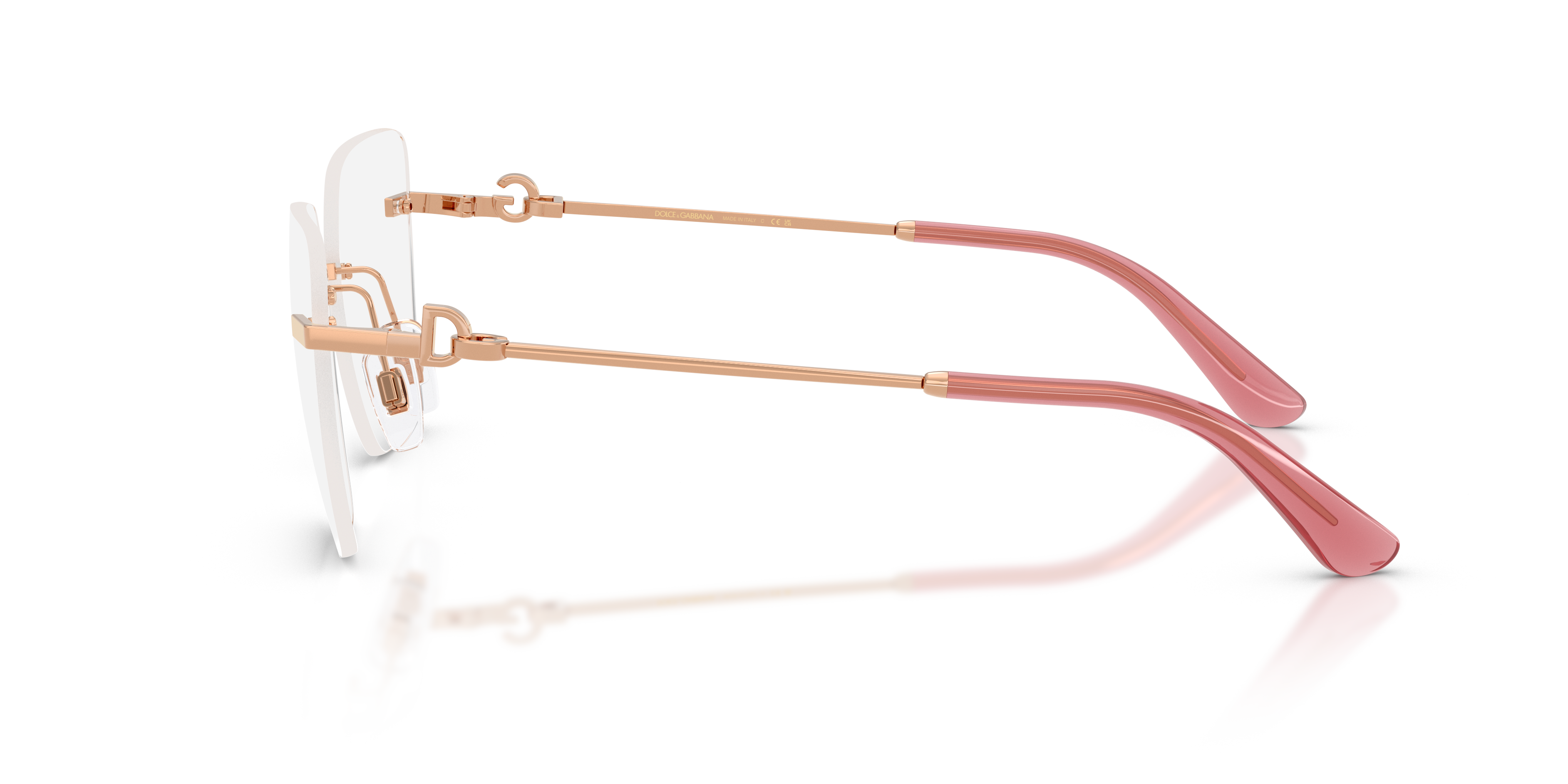 DG1363 Rose Gold MetalEyeglass Frames for Glasses Direct, Side View