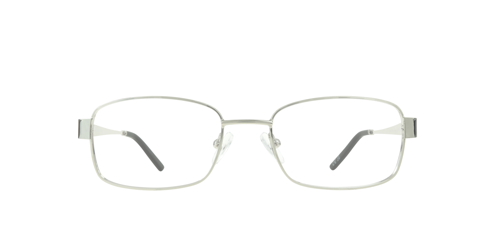 Karl Shiny Silver MetalEyeglass Frames for Glasses Direct, Front View