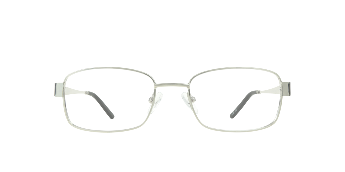 Shiny Silver rectangle Metal eyeglasses Online - Full Rim - Karl