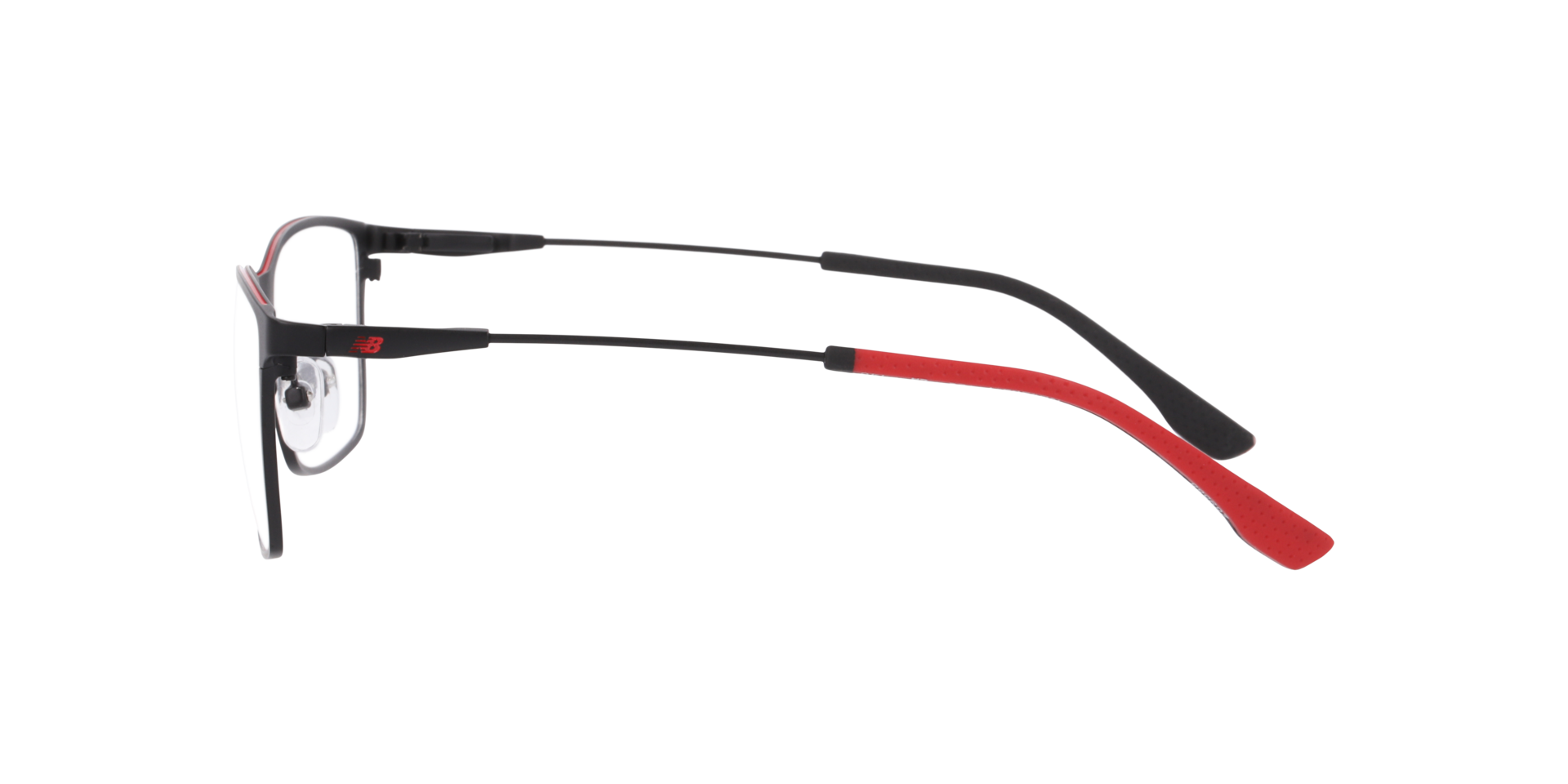 Nb4203 Black Red MetalEyeglass Frames for Glasses Direct, Side View
