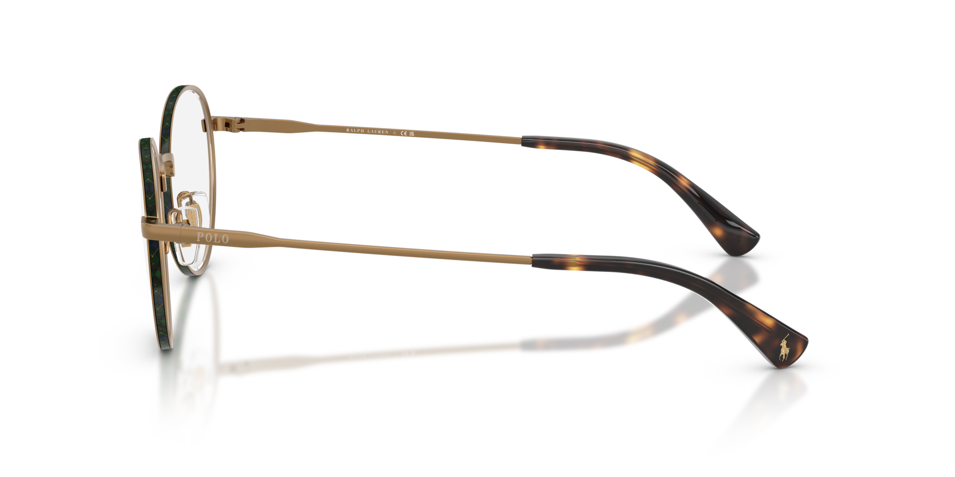 PH1241 Semishiny Brass MetalEyeglass Frames for Glasses Direct, Side View
