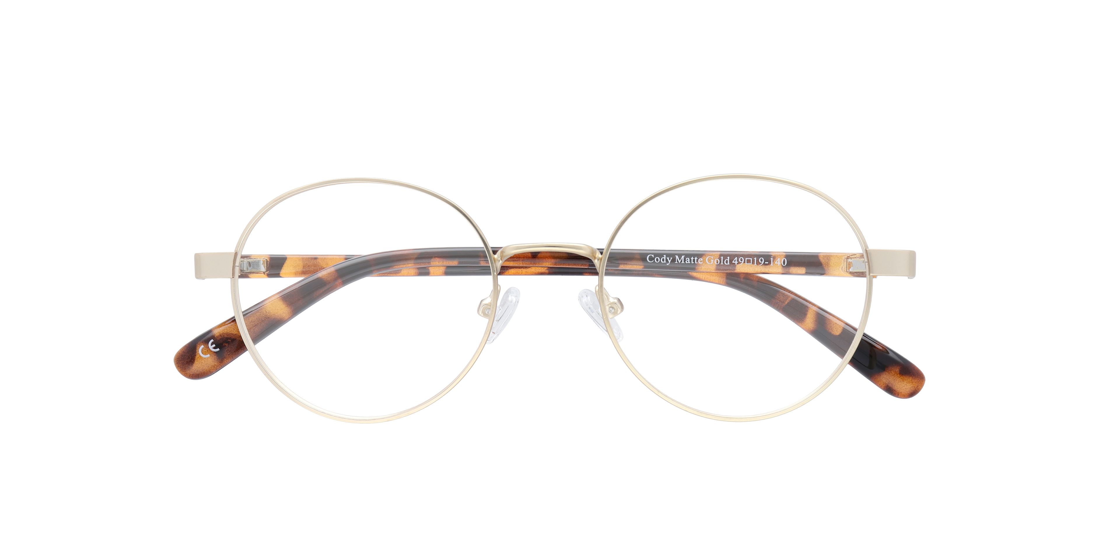 Cody Matte Gold MetalSunglass Frames for Glasses Direct, Closed View