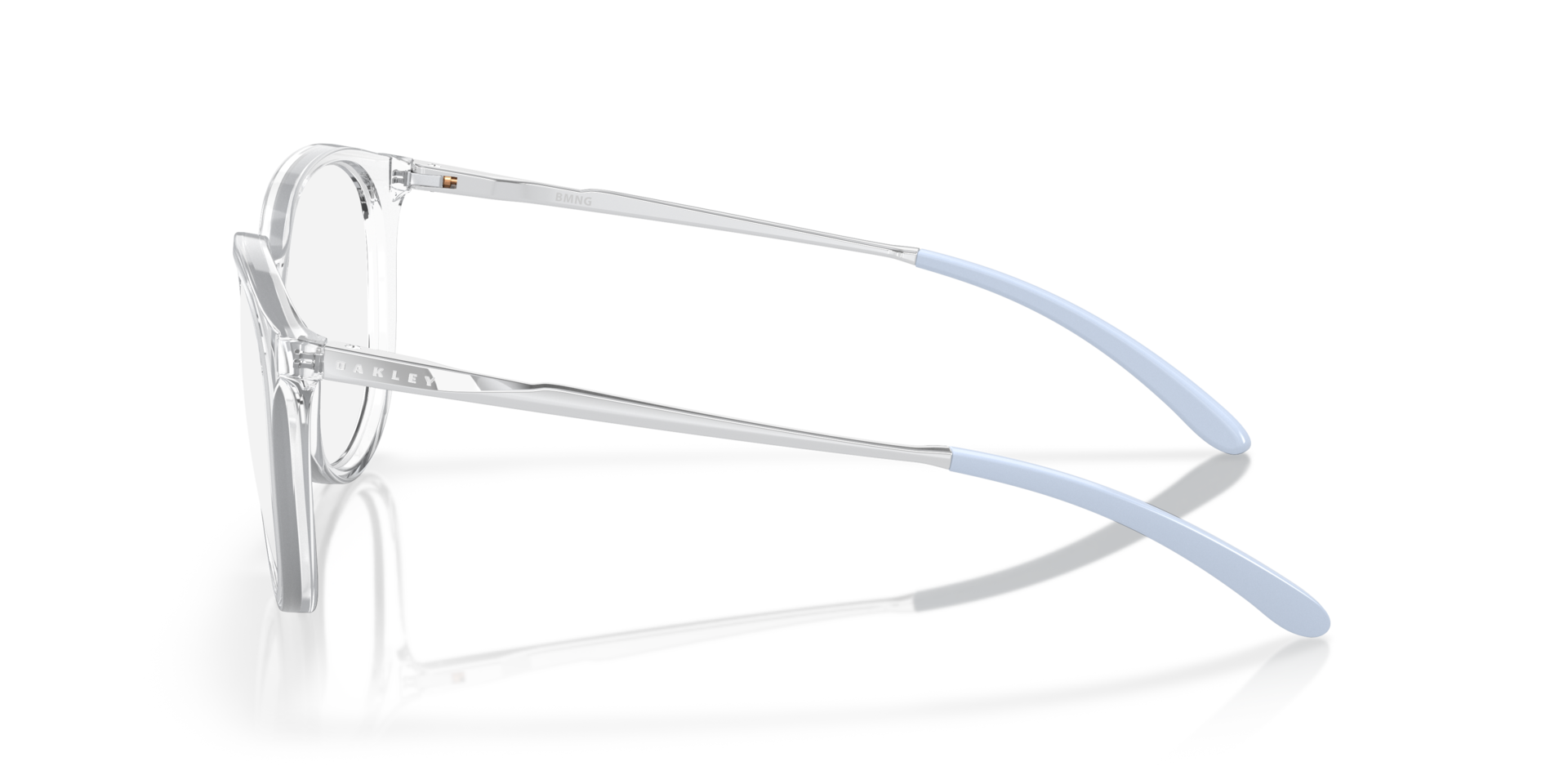BMNG Polished Clear PlasticEyeglass Frames for Glasses Direct, Side View