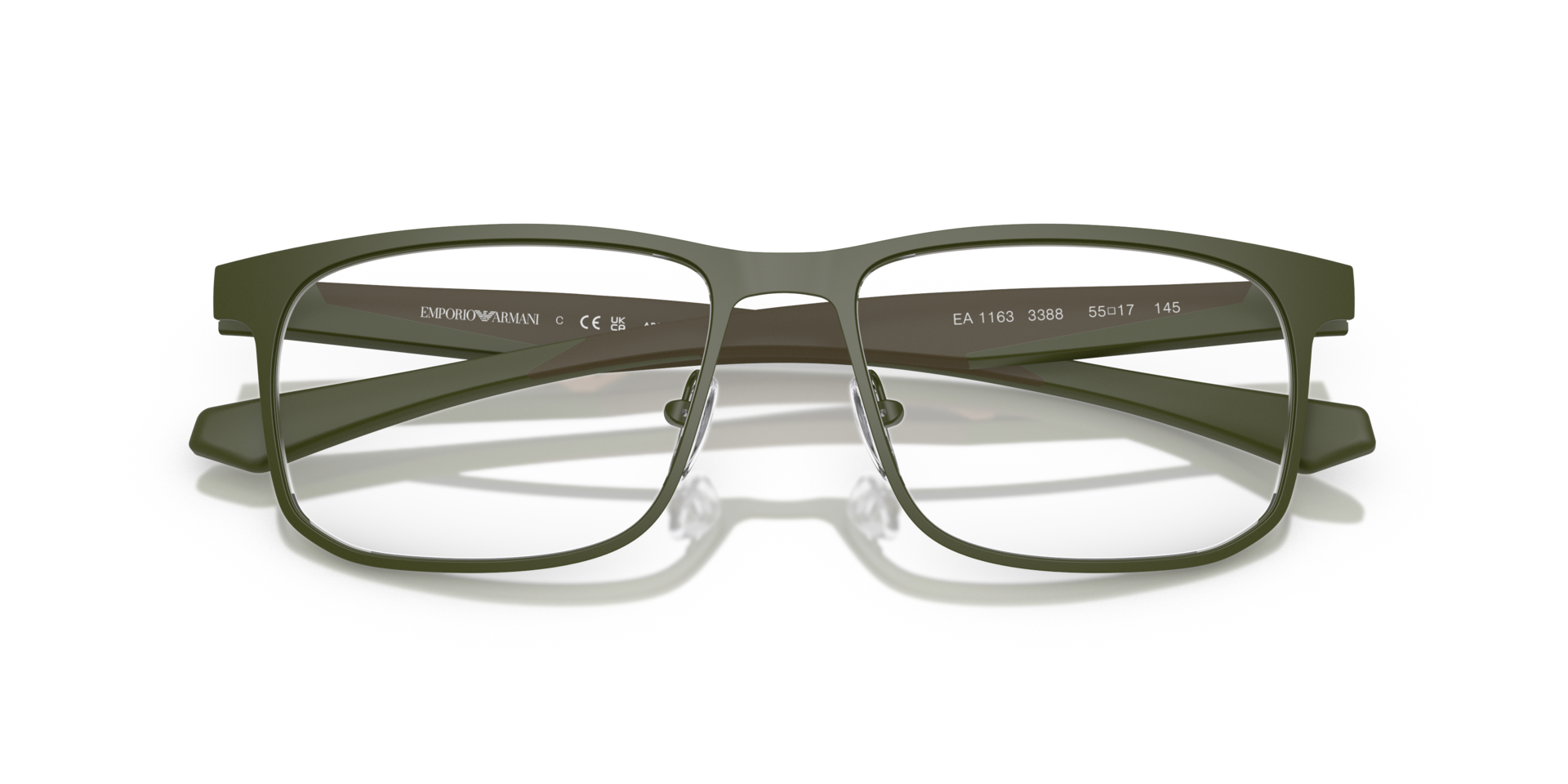 EA1163 Matte Green MetalEyeglass Frames for Glasses Direct, Closed View