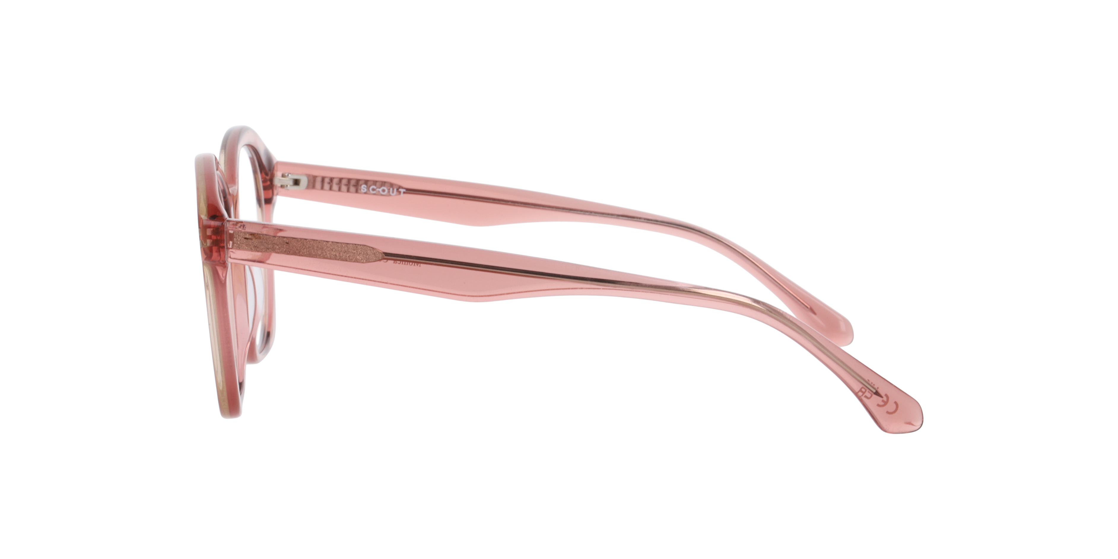 Monica Light Brown & Pink AcetateEyeglass Frames for Glasses Direct, Side View