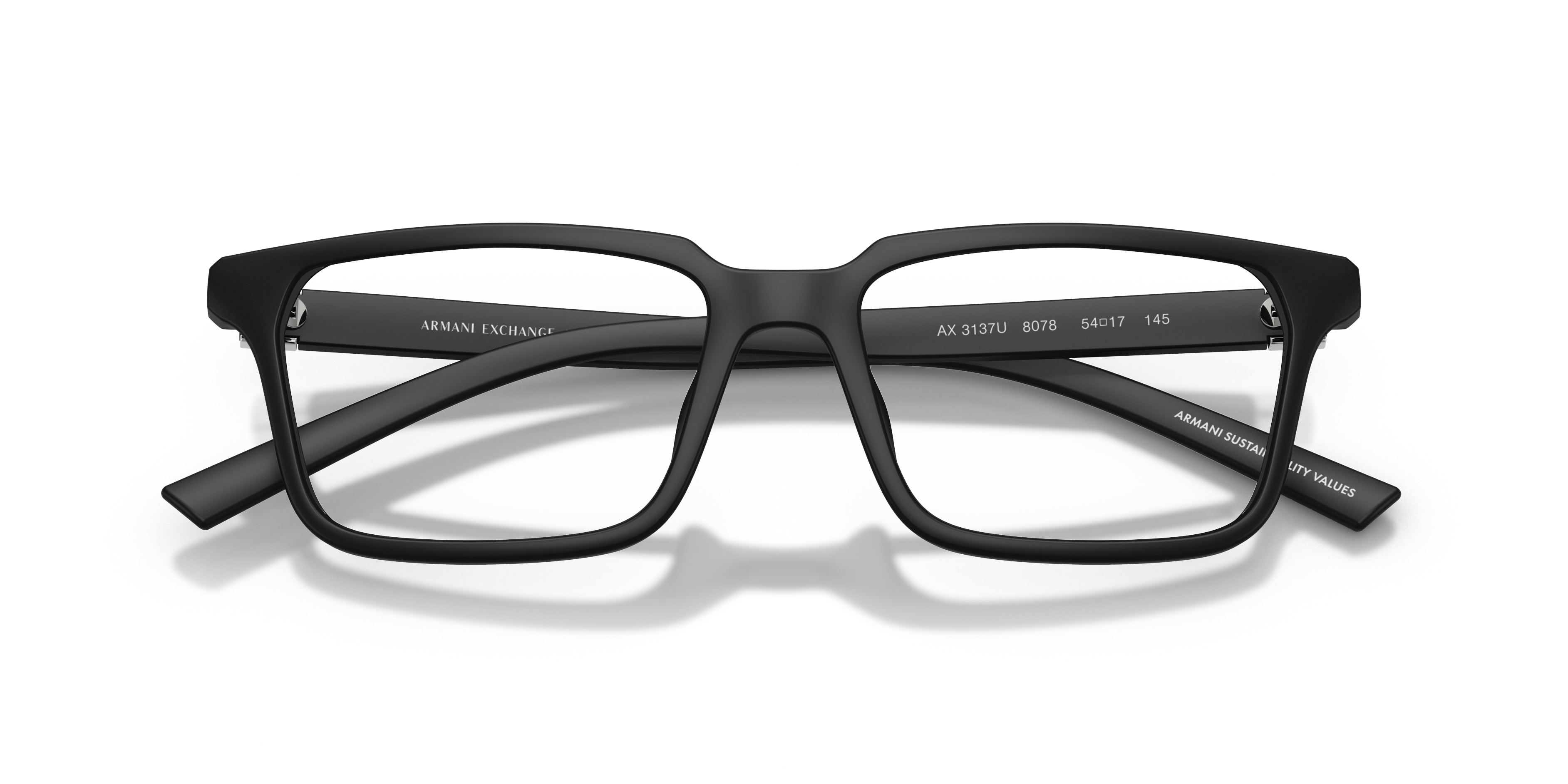 Glasses Direct ™ -AX3137U Square Matte Green Glasses for Men
