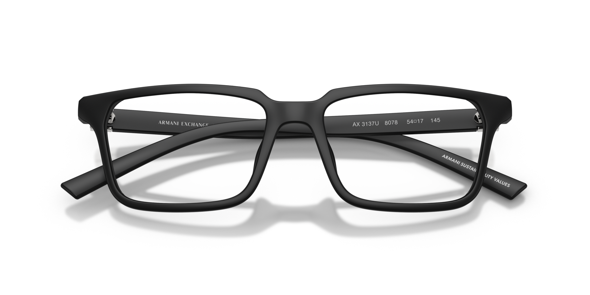 AX3137U Matte Black PlasticEyeglass Frames for Glasses Direct, Closed View