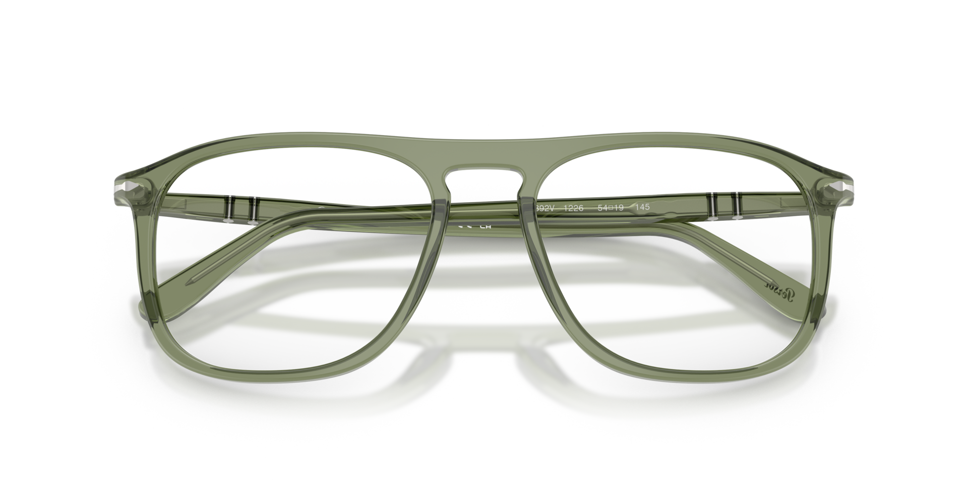 PO3392V Transparent Green AcetateEyeglass Frames for Glasses Direct, Closed View