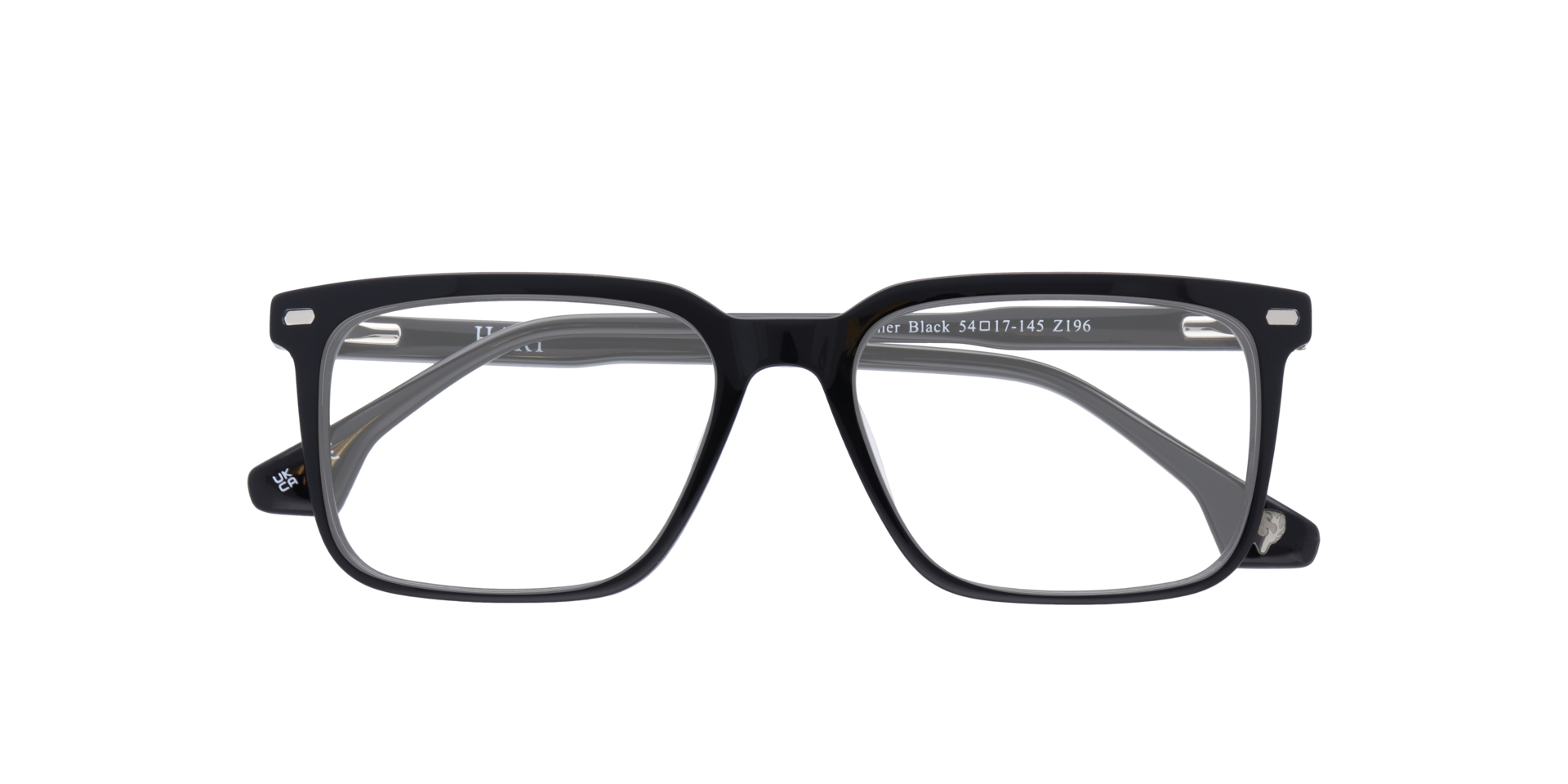 Gunner Black AcetateEyeglass Frames for Glasses Direct, Closed View