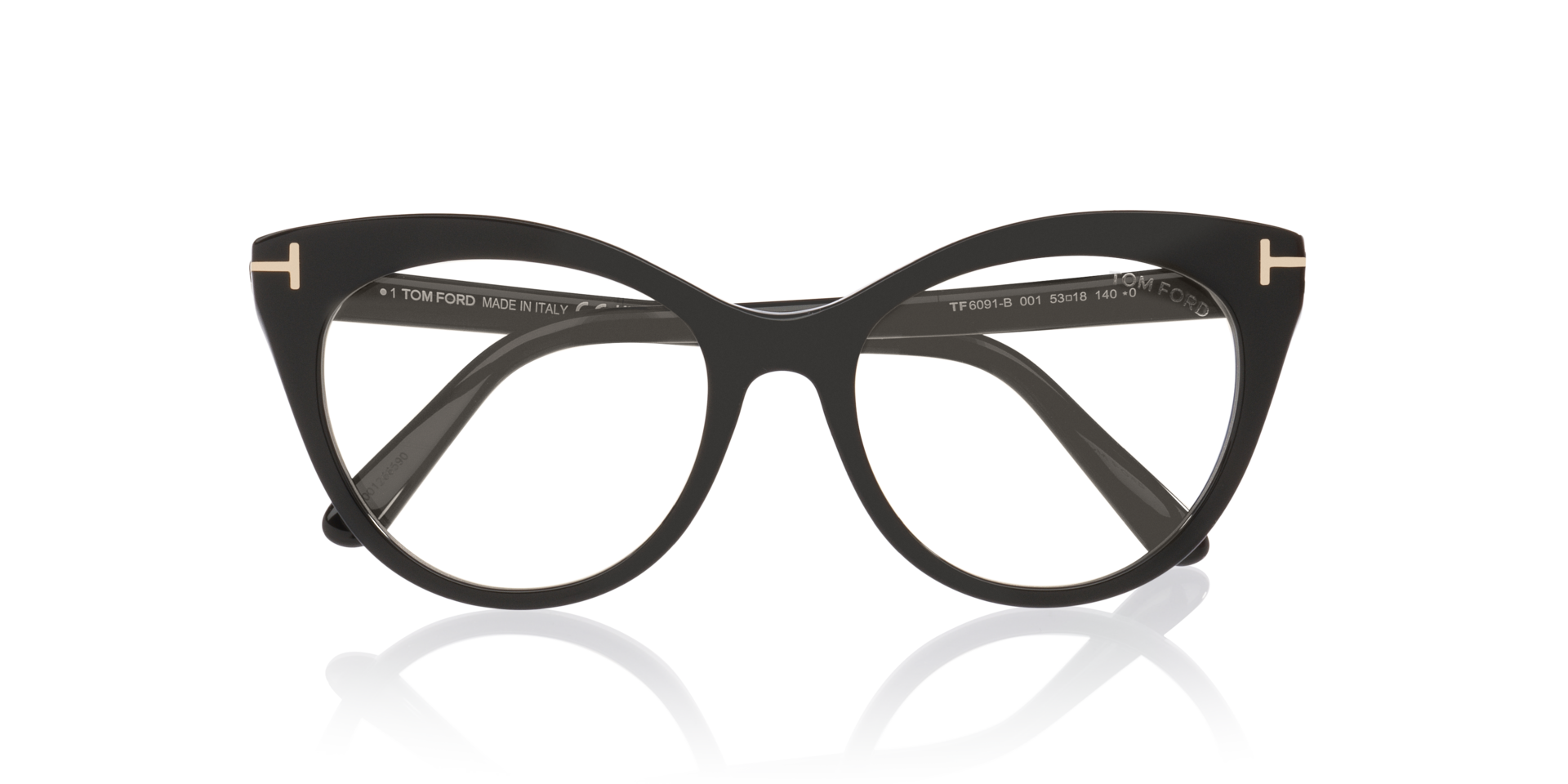 FT6091-B Black Shiny AcetateEyeglass Frames for Glasses Direct, Closed View