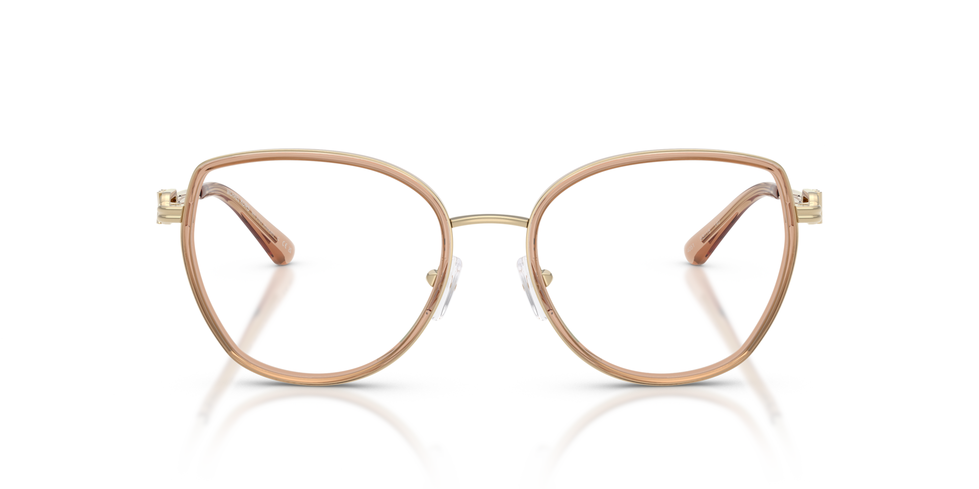 MK3101 Light Brown MetalEyeglass Frames for Glasses Direct, Front View