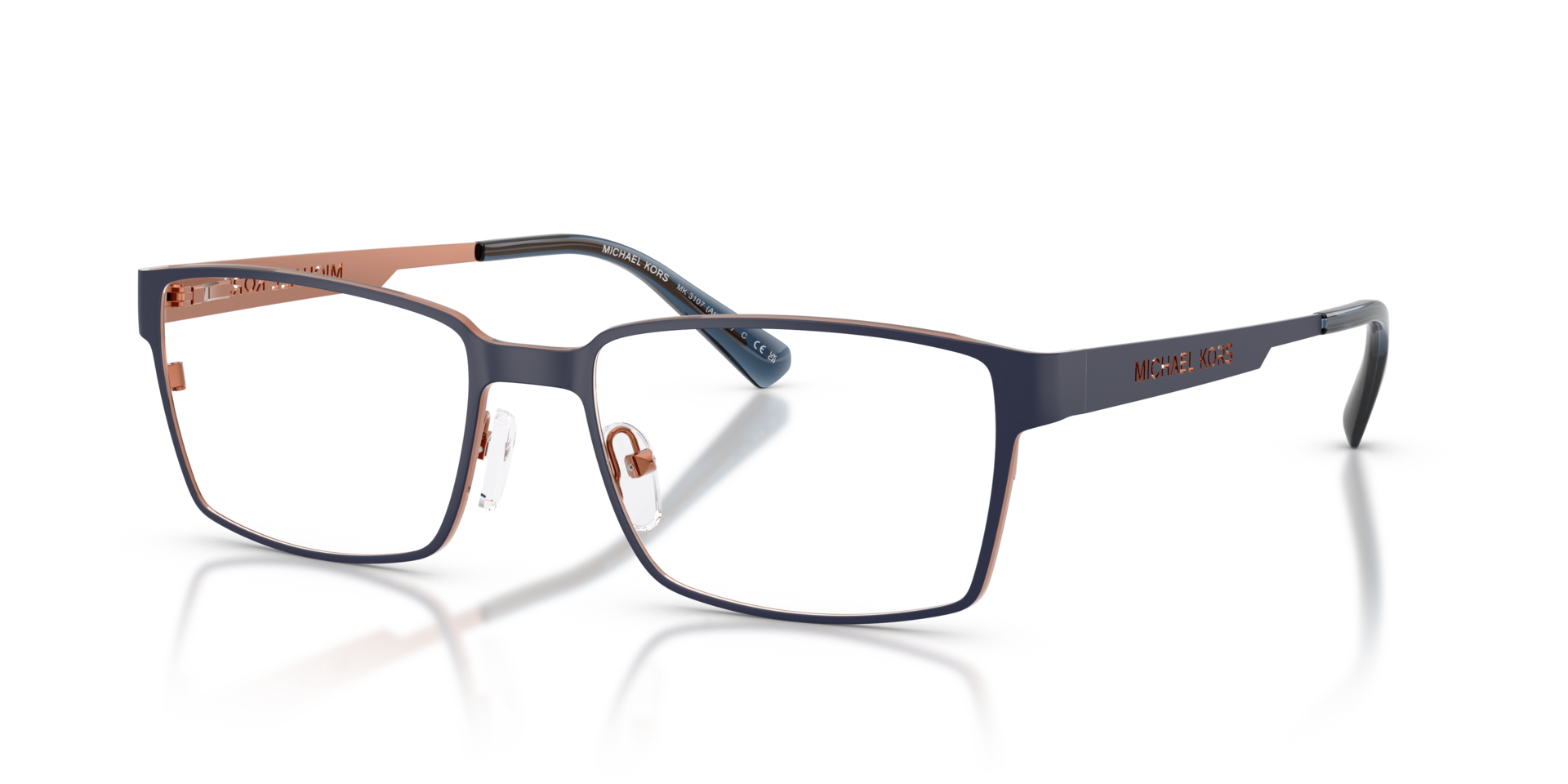MK3107 Navy MetalEyeglass Frames for Glasses Direct, Angle View