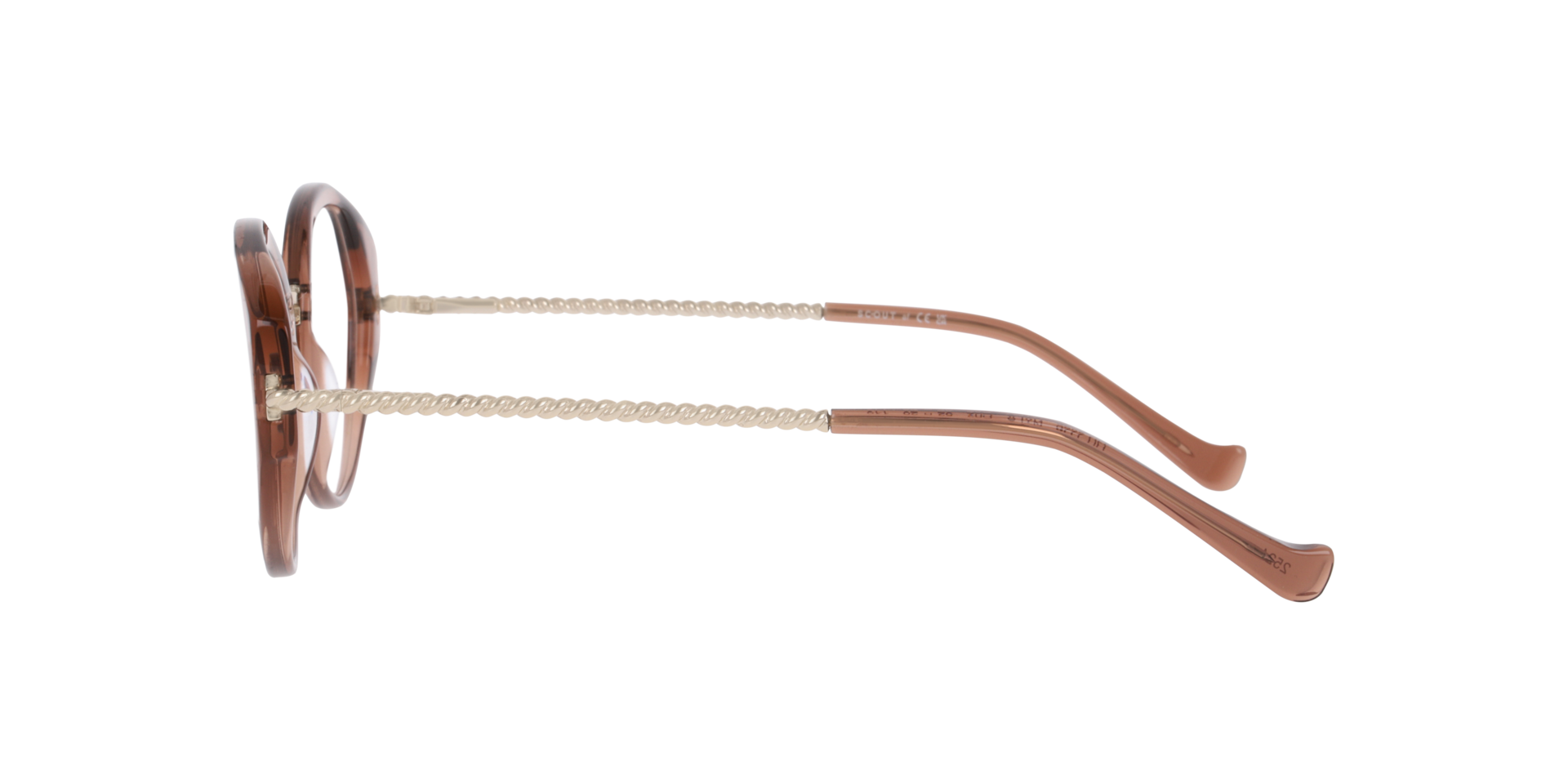 Nyla Crystal Brown AcetateEyeglass Frames for Glasses Direct, Side View
