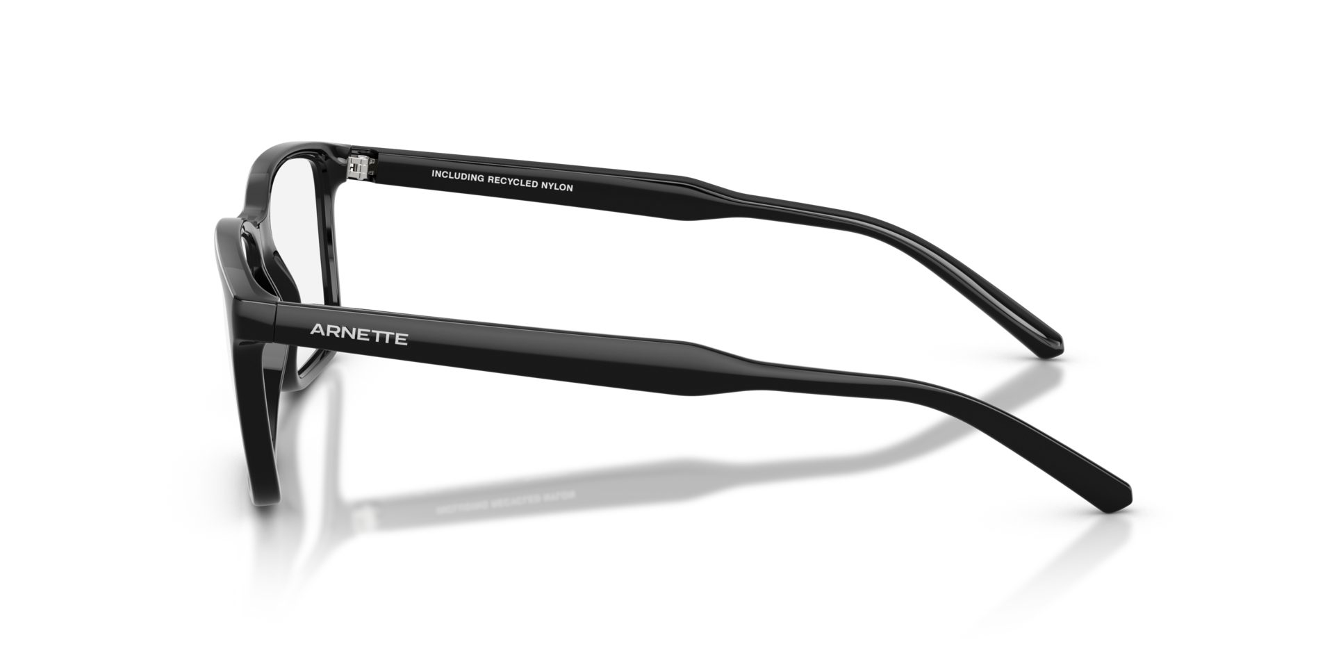 AN7208 Recycled Black PlasticEyeglass Frames for Glasses Direct, Side View