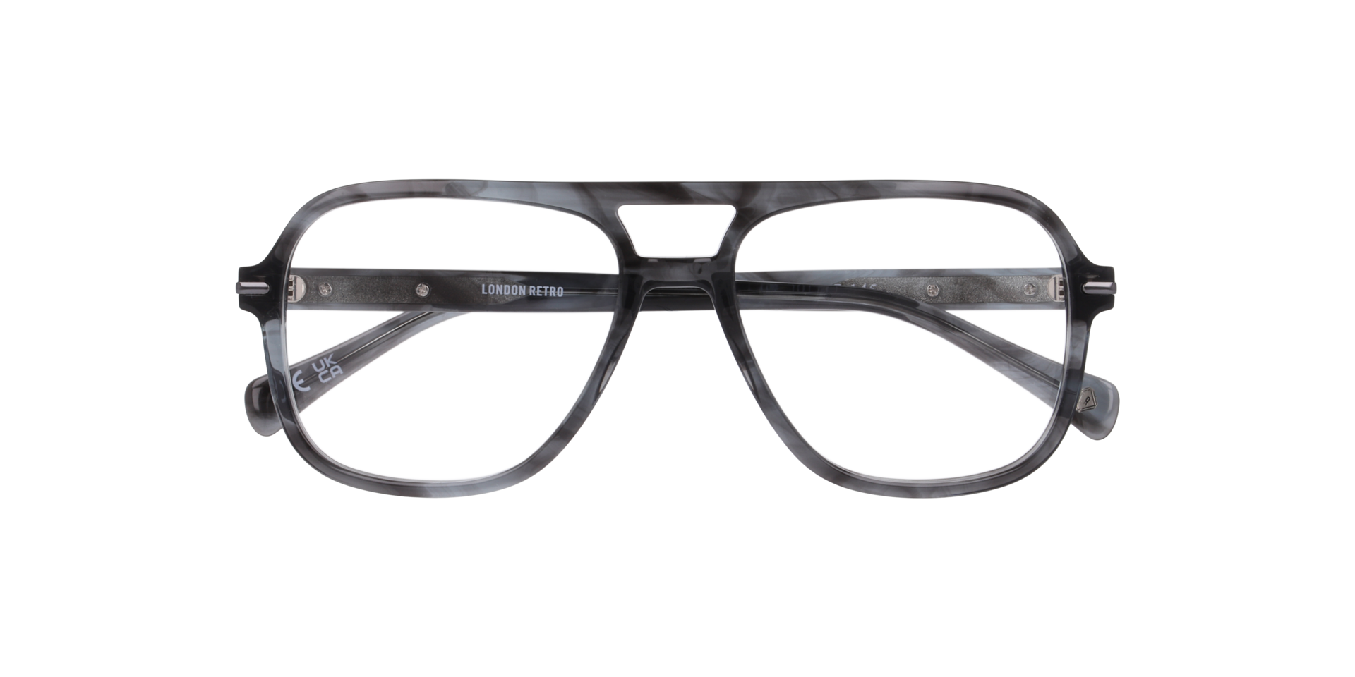 Manor Park Horn Grey AcetateEyeglass Frames for Glasses Direct, Closed View