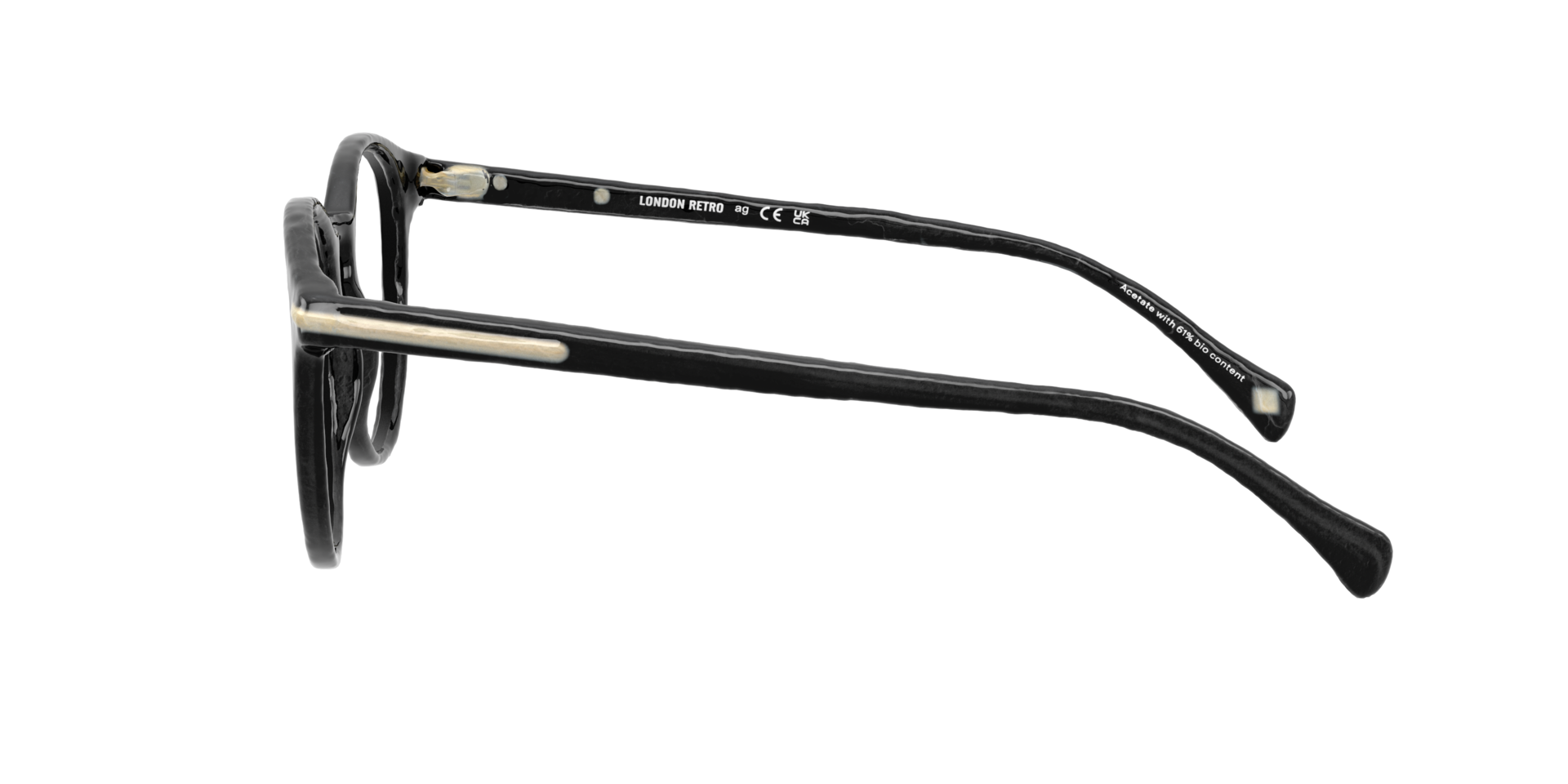 Morden Black AcetateEyeglass Frames for Glasses Direct, Side View