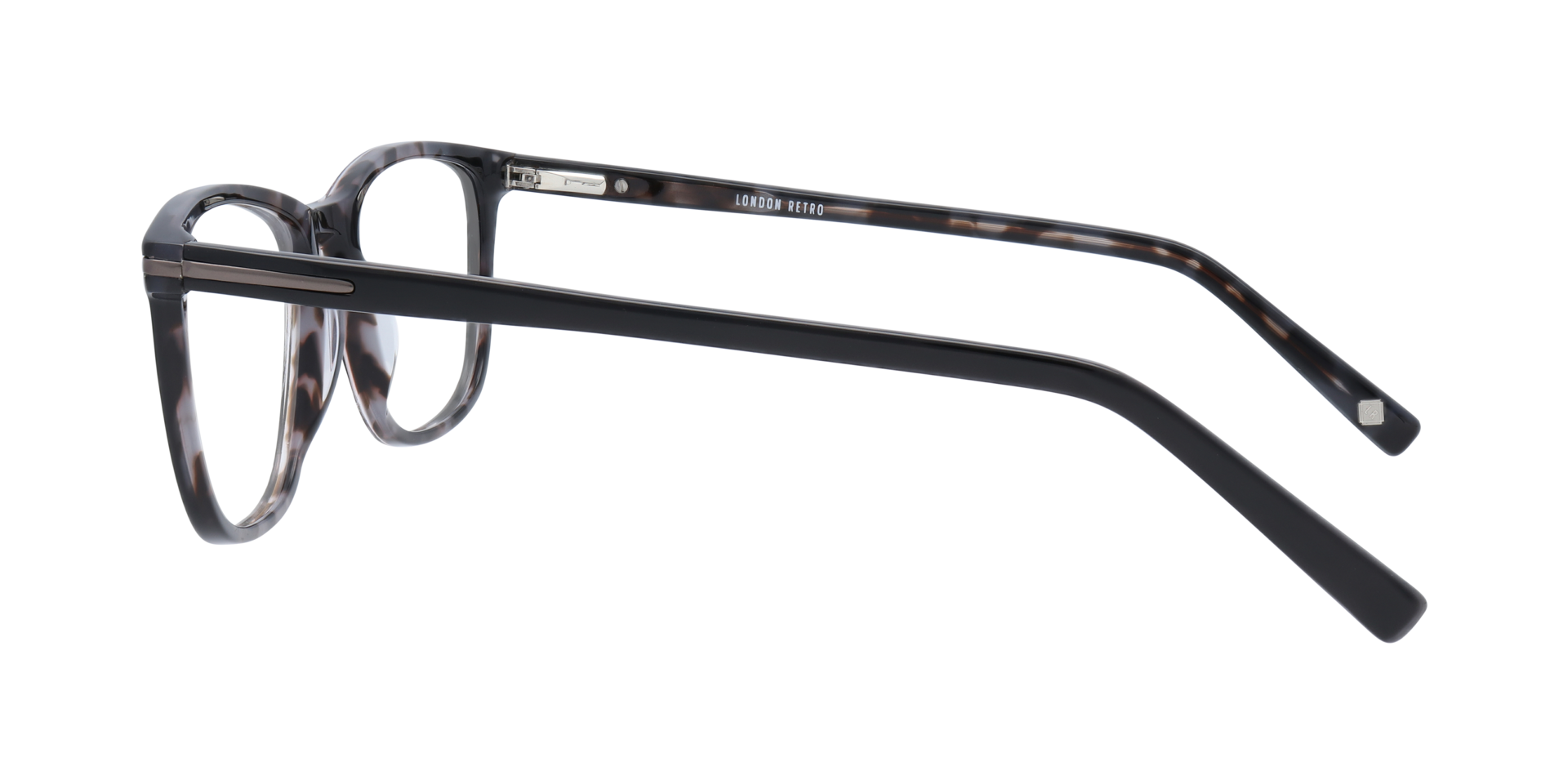 Clapham Grey  &  Brown AcetateEyeglass Frames for Glasses Direct, Side View