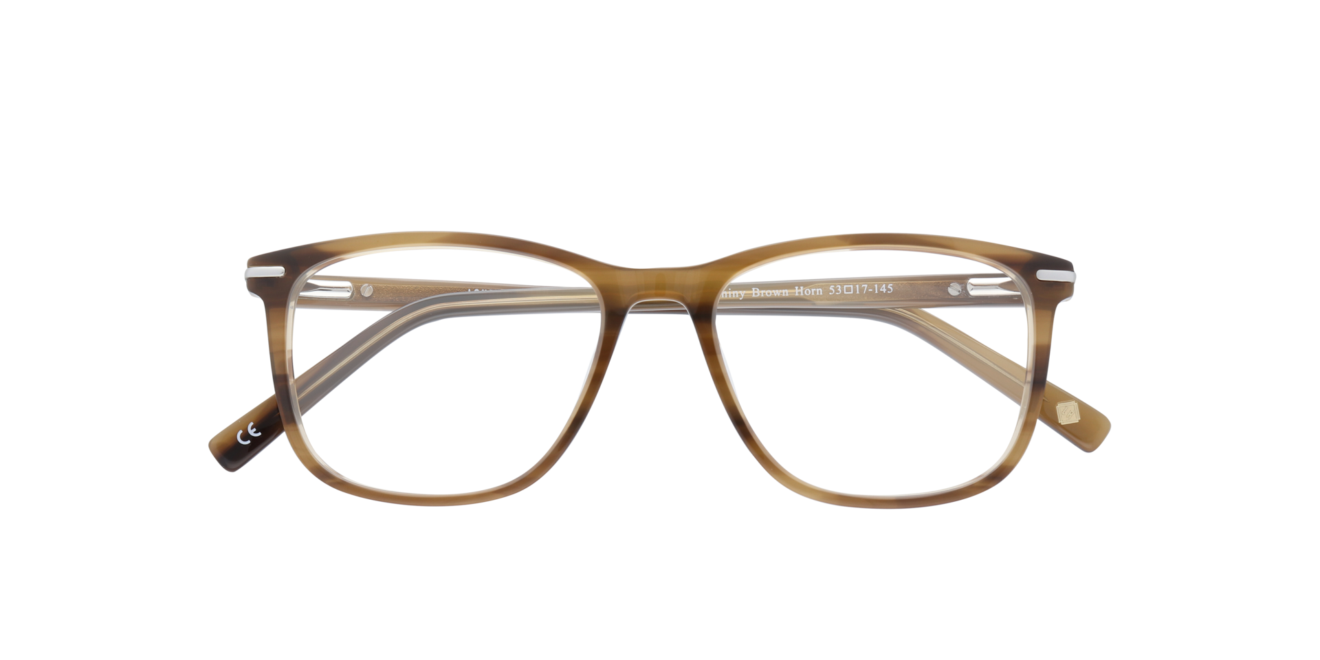 Clapham Shiny Brown Horn AcetateEyeglass Frames for Glasses Direct, Closed View