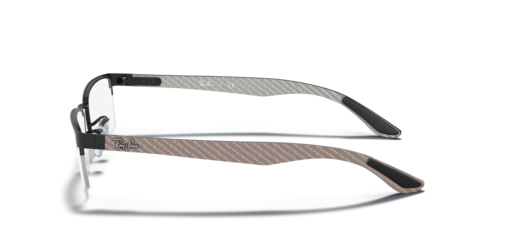 RB8412 Black MetalEyeglass Frames for Glasses Direct, Side View