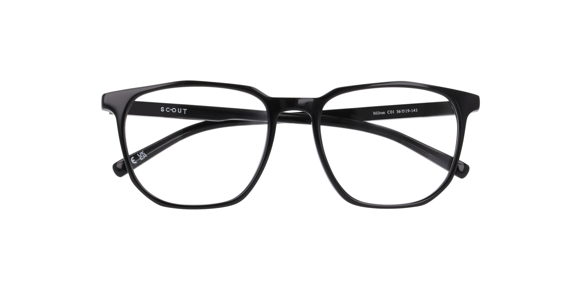 Milton Black AcetateEyeglass Frames for Glasses Direct, Closed View