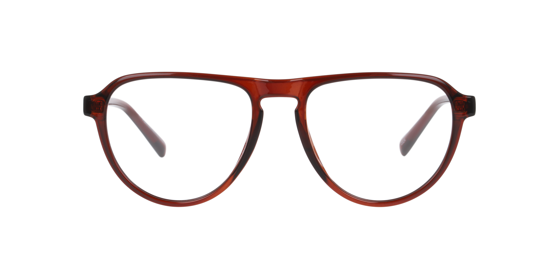 Nigel Transparent Brown PlasticEyeglass Frames for Glasses Direct, Front View